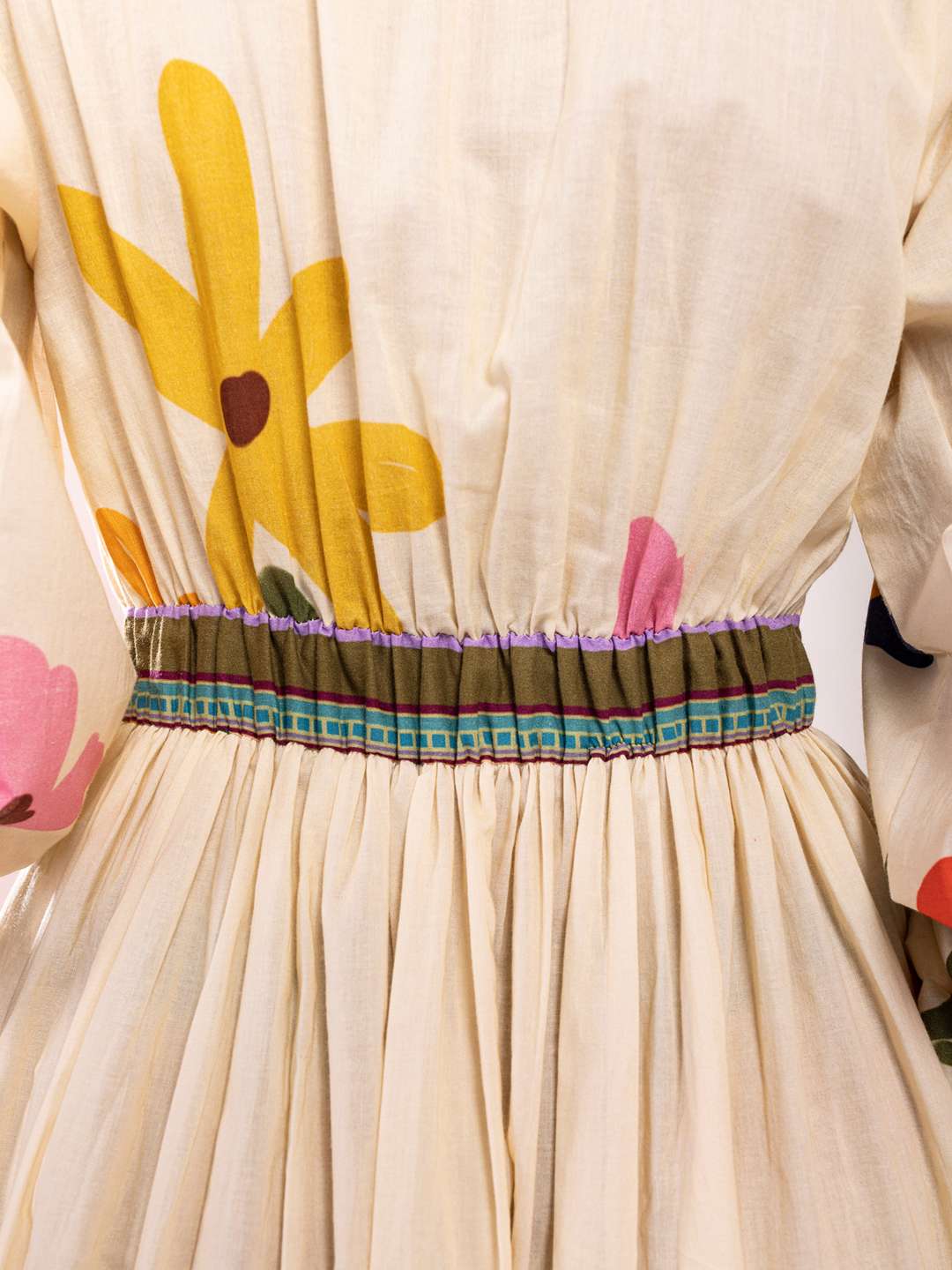 Folk Printed V Neck Maxi Dress