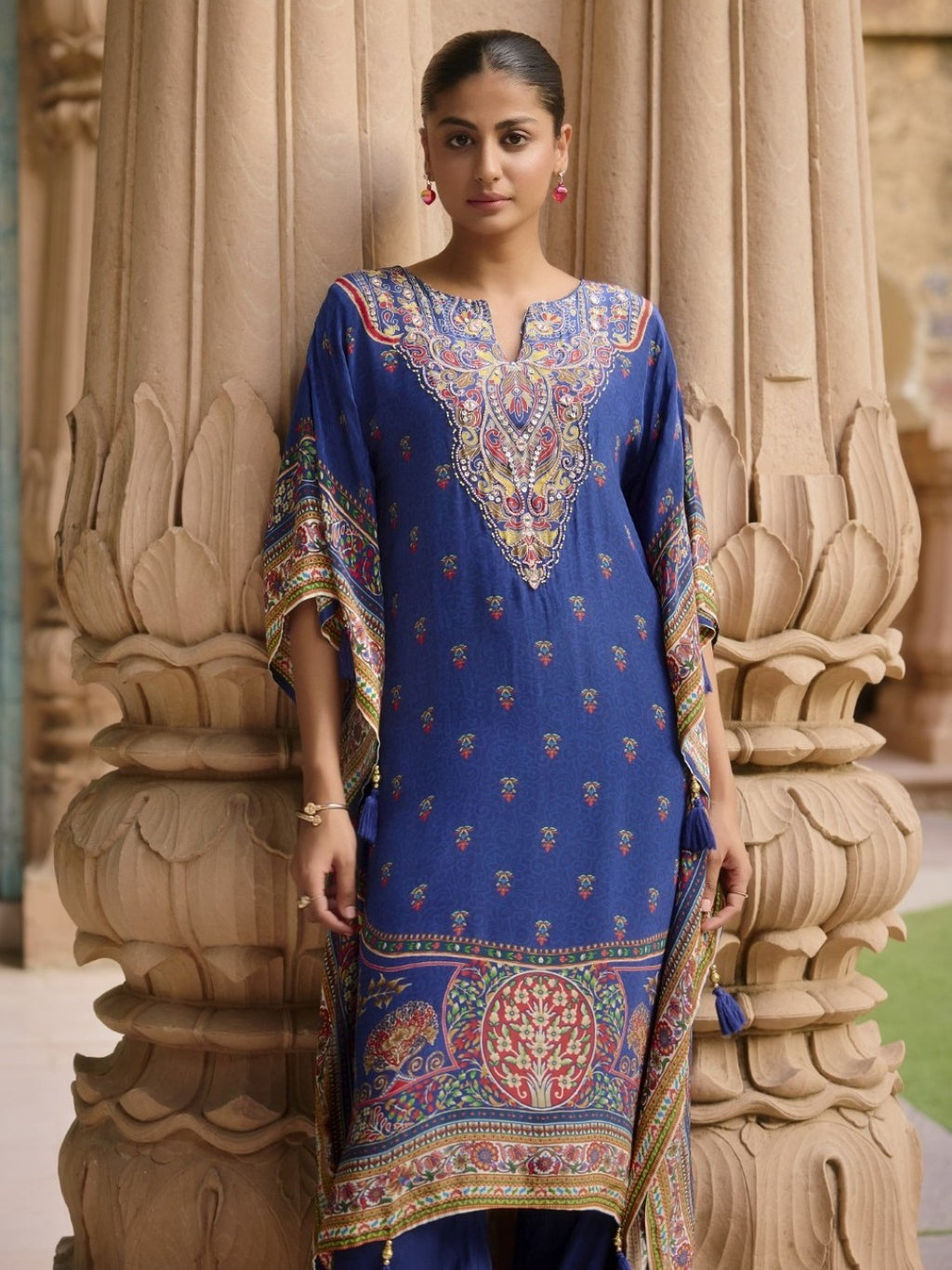 Aster Hibis Premium Full Work Kaftan Pant Set