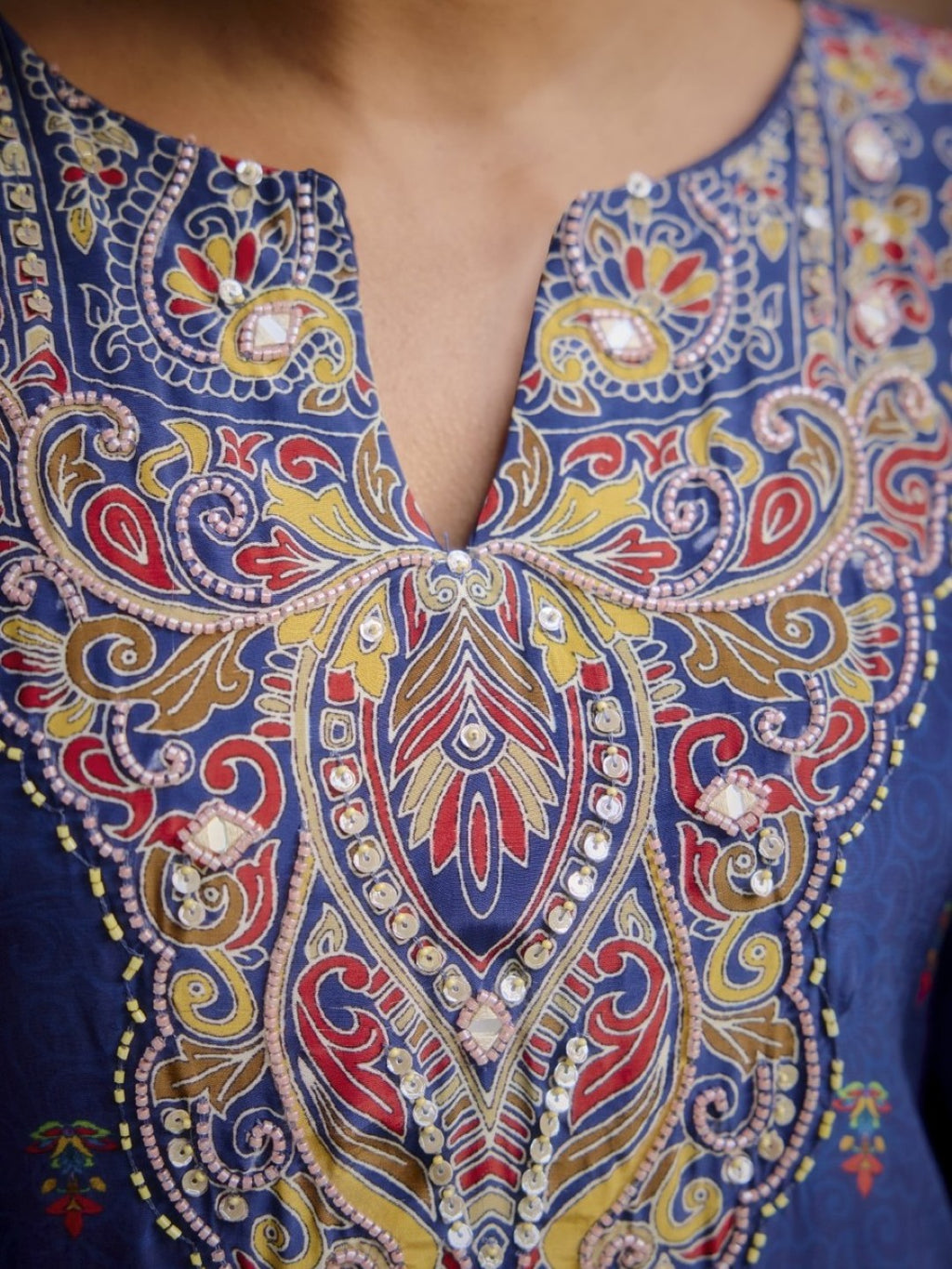 Aster Hibis Premium Full Work Kaftan Pant Set