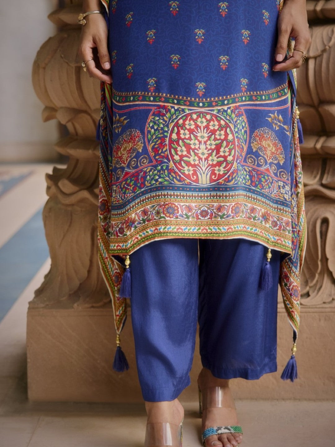 Aster Hibis Premium Full Work Kaftan Pant Set