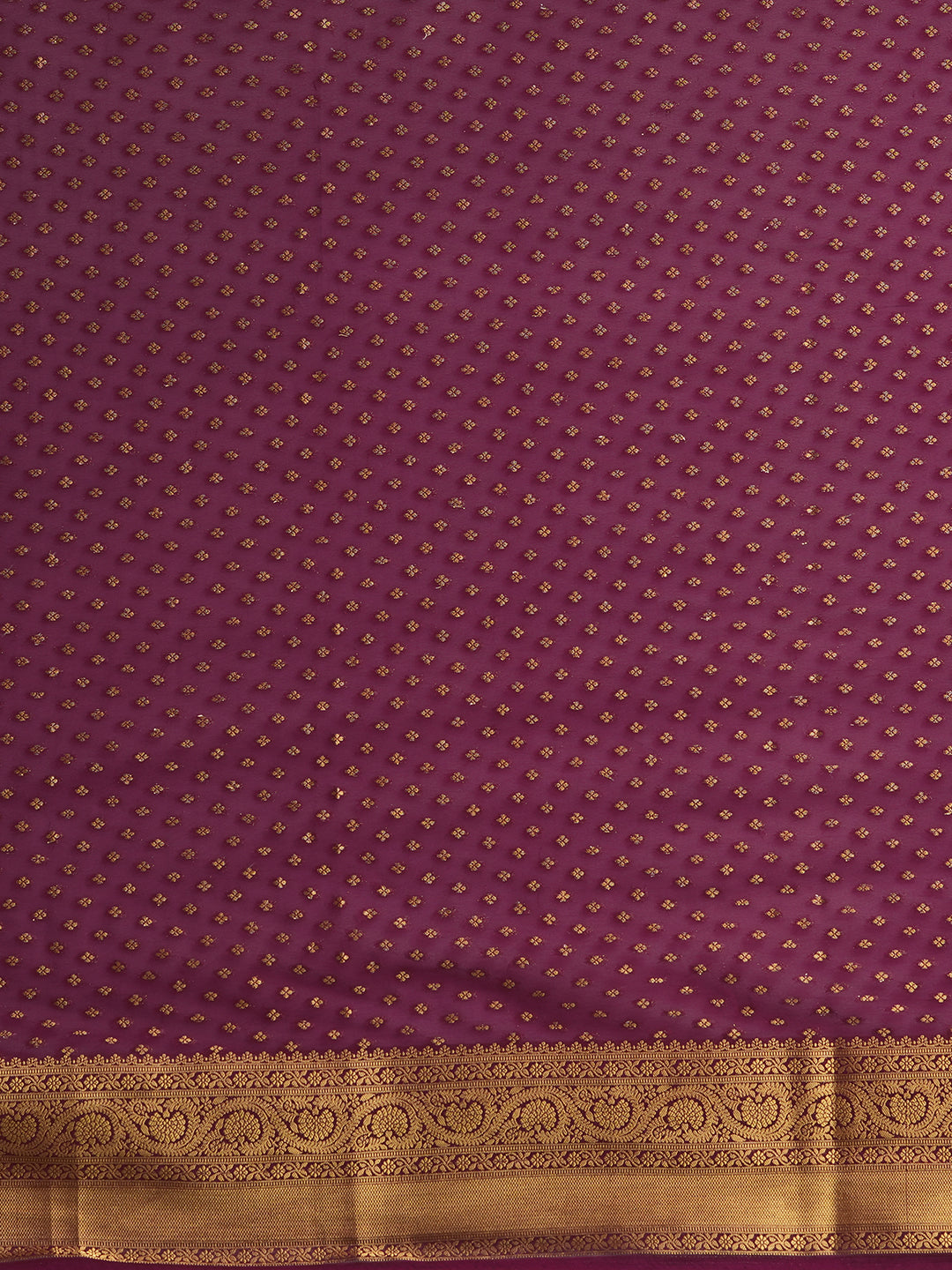 Georgette Burgundy Woven Design Designer Saree With Blouse