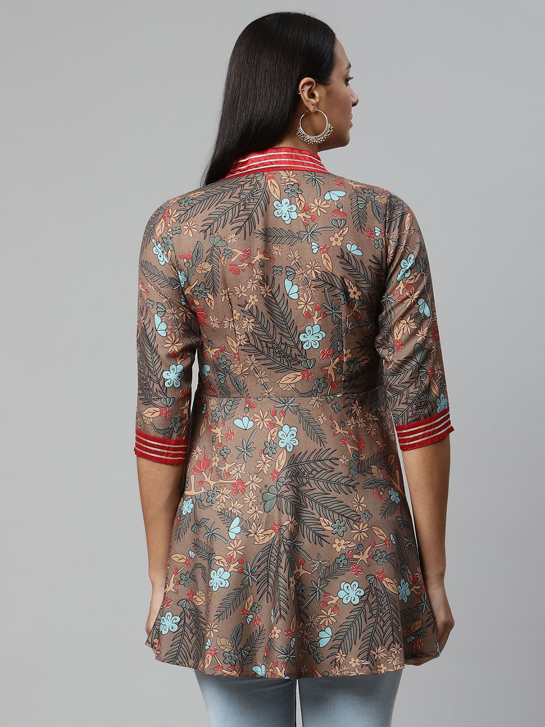 Brown Digital Printed Cotton Tunic