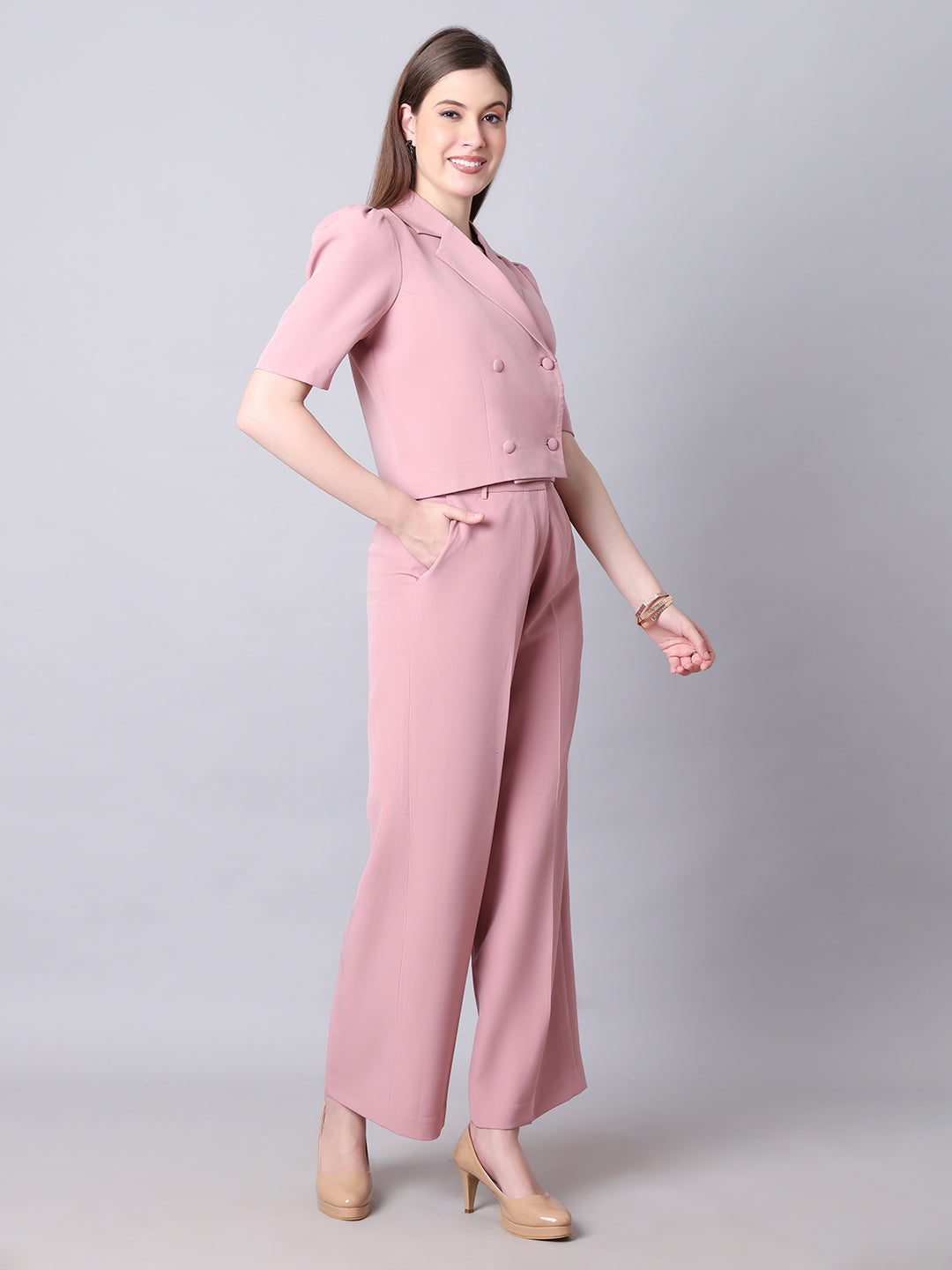 Exude Fierce & Fabulous Crop Blazer and Wide Leg Trousers