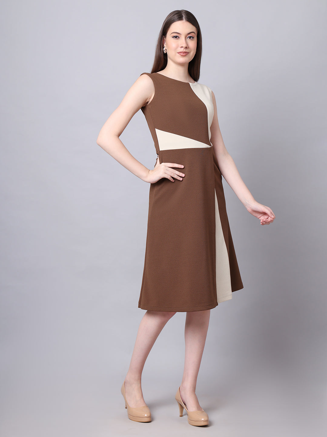 Exude Vibrant Versatility Colour Block A-line Dress