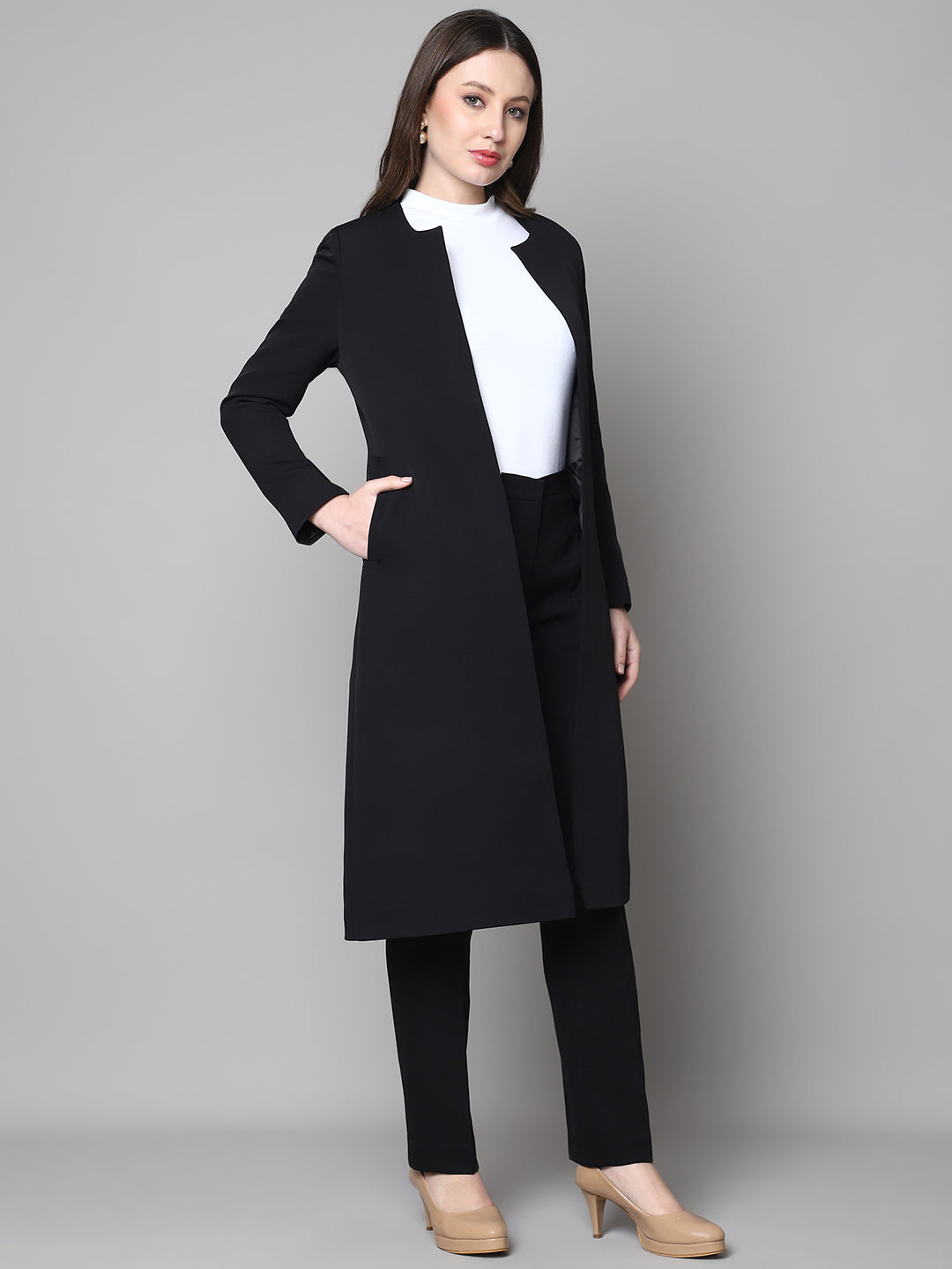 Exude Phoenix Rising Long Blazer and Straight Fit Trouser