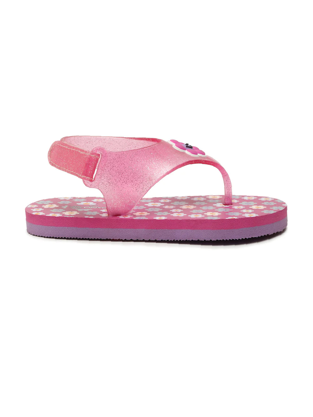 Premium Flower Jellies Flip-flops With Glitter- Purple (Girls)