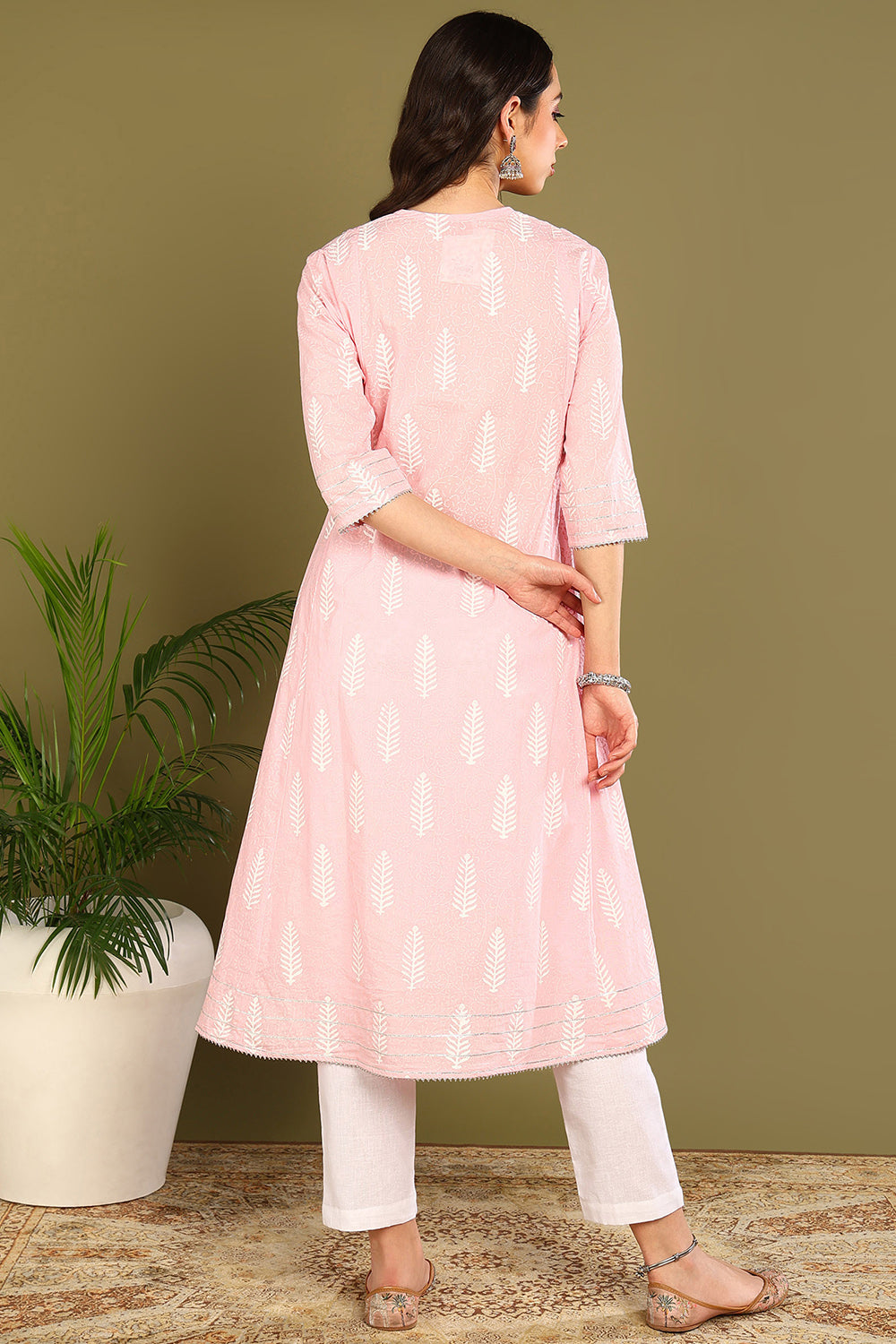 Pink 'A' Line Kurta