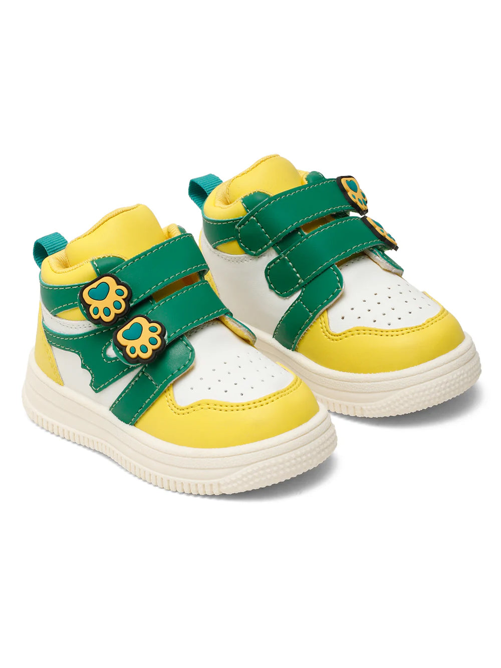 Colorpop Toddlers' High Ankle Sneakers - Yellow & Green (Unisex)