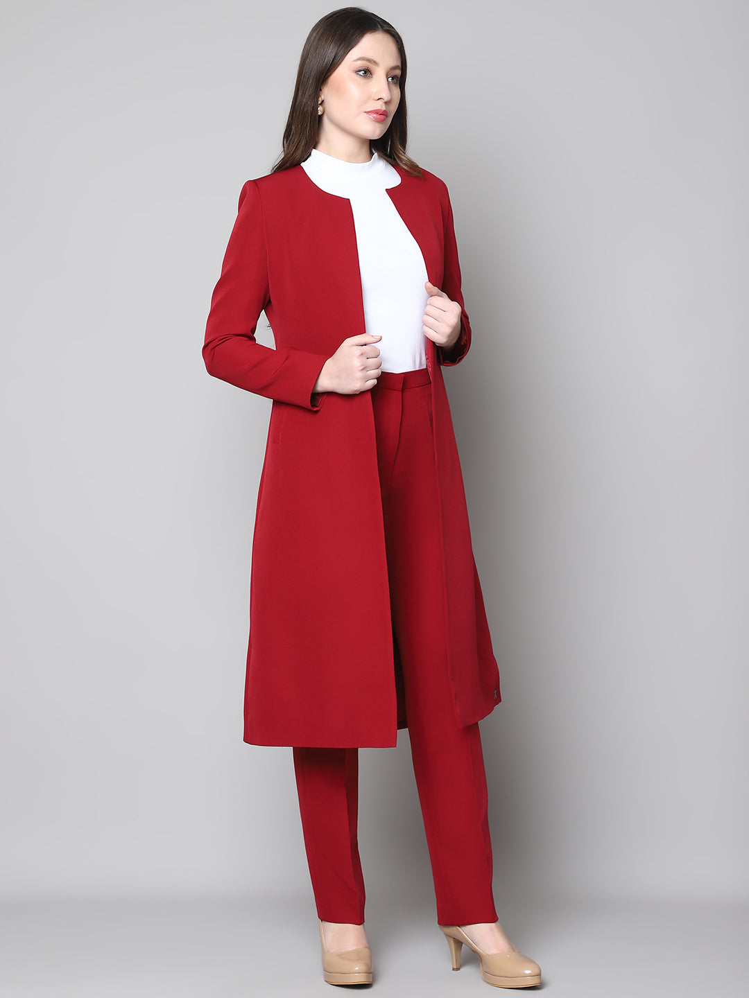 Exude Phoenix Rising Long Blazer and Straight Fit Trouser