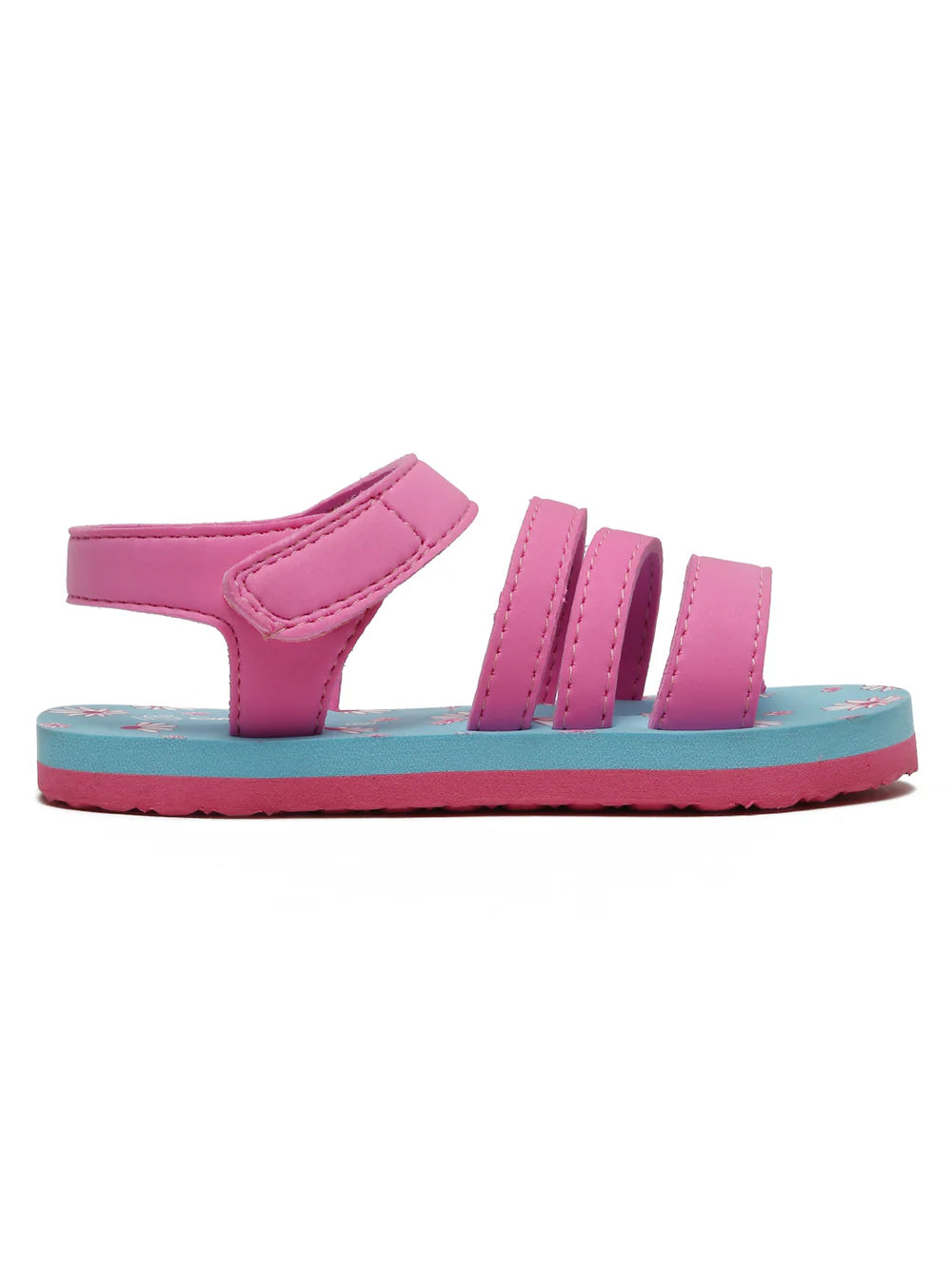 Premium Floral Sandals - Sky Blue & Pink (Girls)