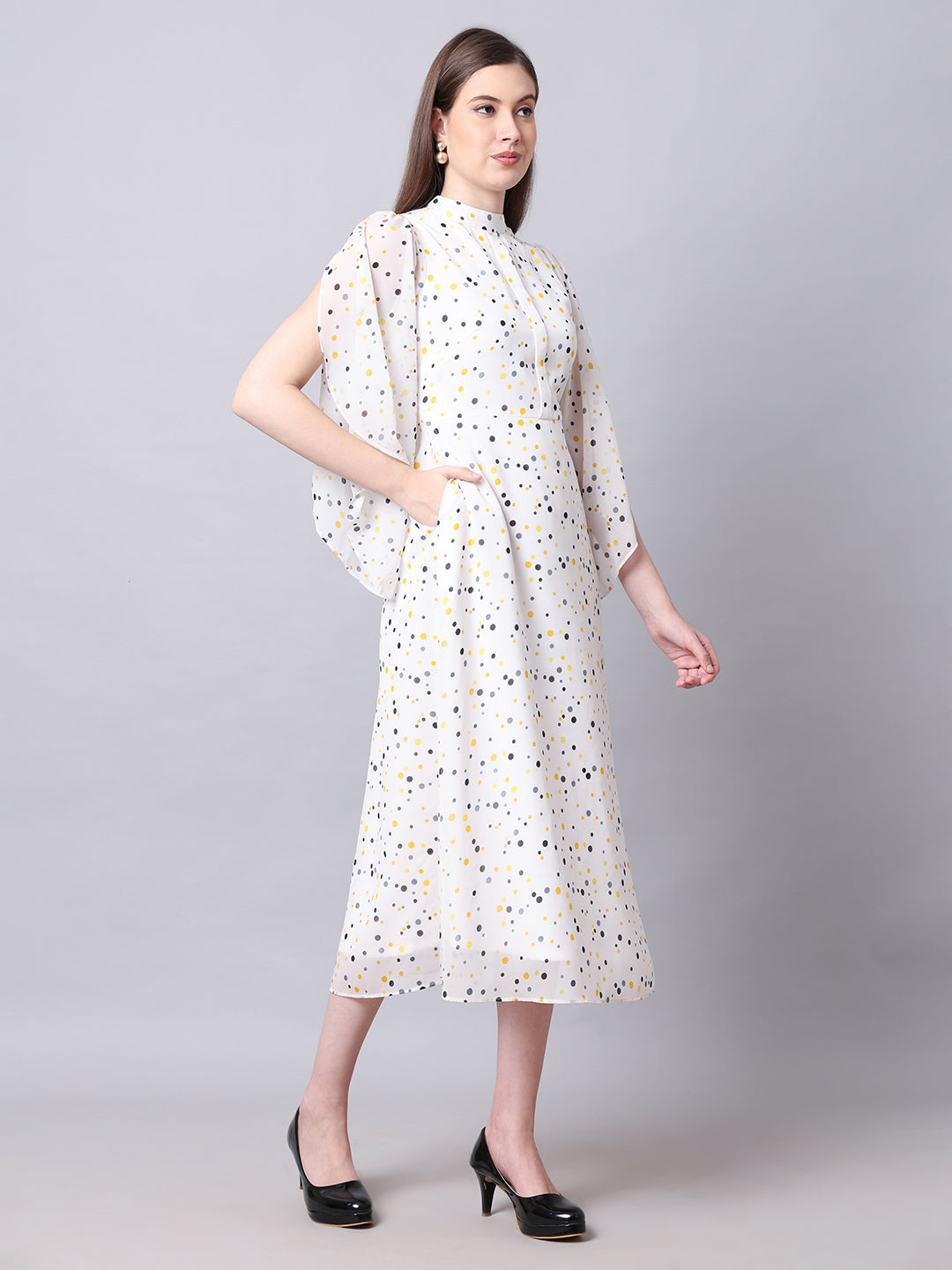 Exude Sun-soaked Polka Dot Dress