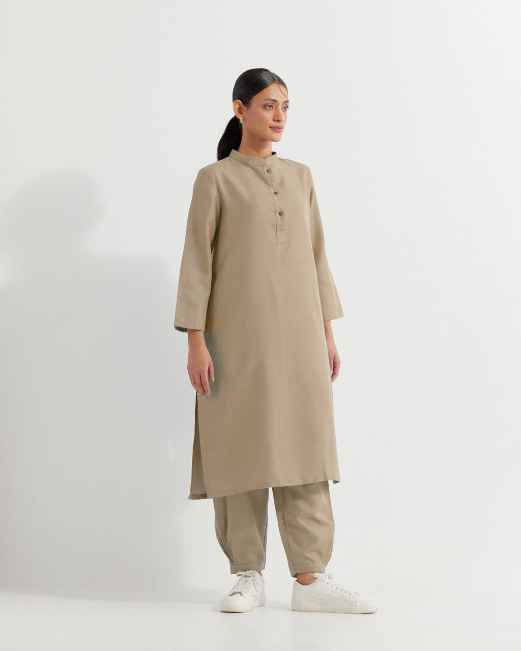 Beige Boyfriend Co-ord Set (Set of 2)- IC