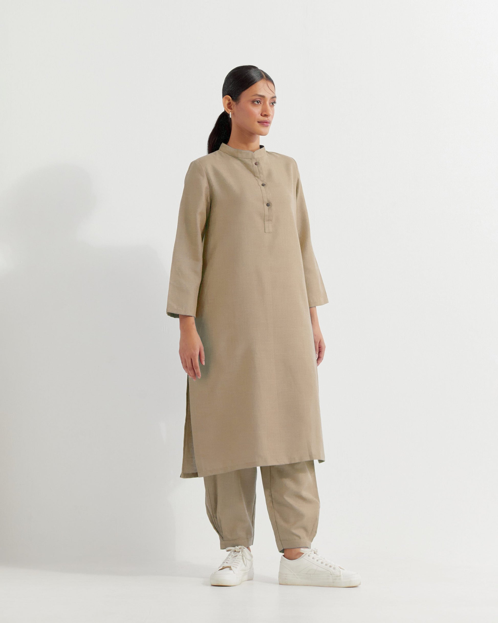 Beige Boyfriend Co-ord Set (Set of 2)- IC