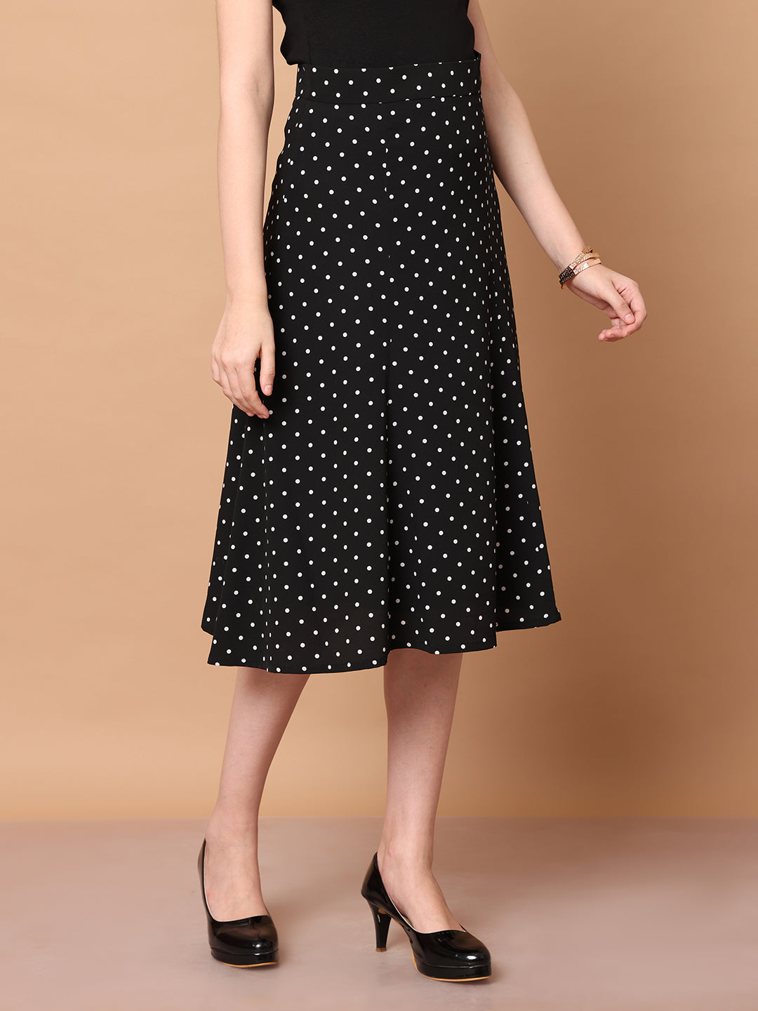 Exude Sculpted Styles Polka Dot Skirt