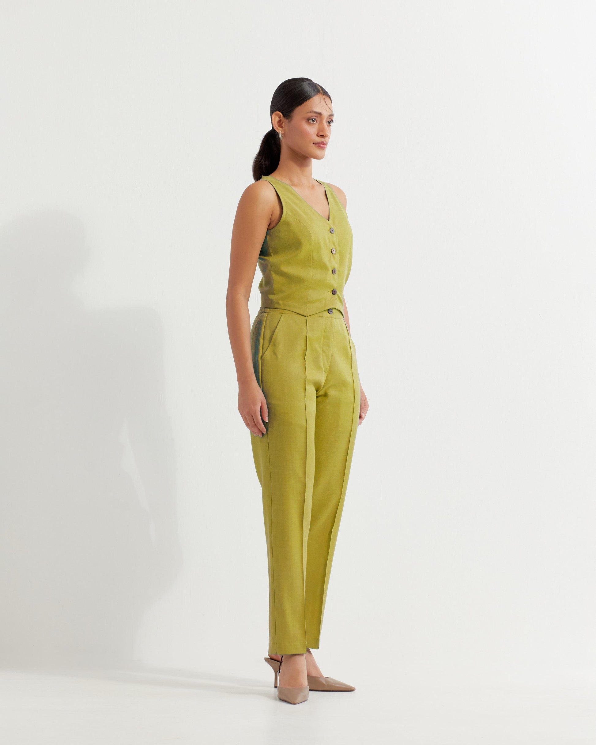 Lime Green Anne Co-ord Set (Set of 2)- IC
