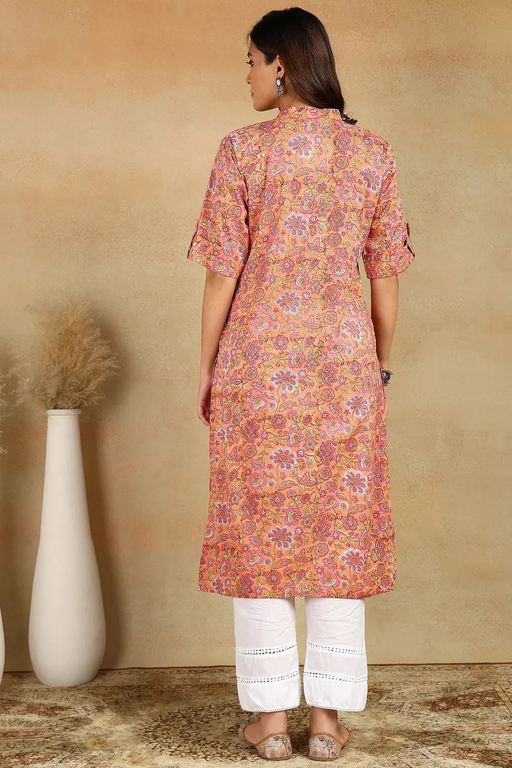 Crimson Half Sleeves Kurta