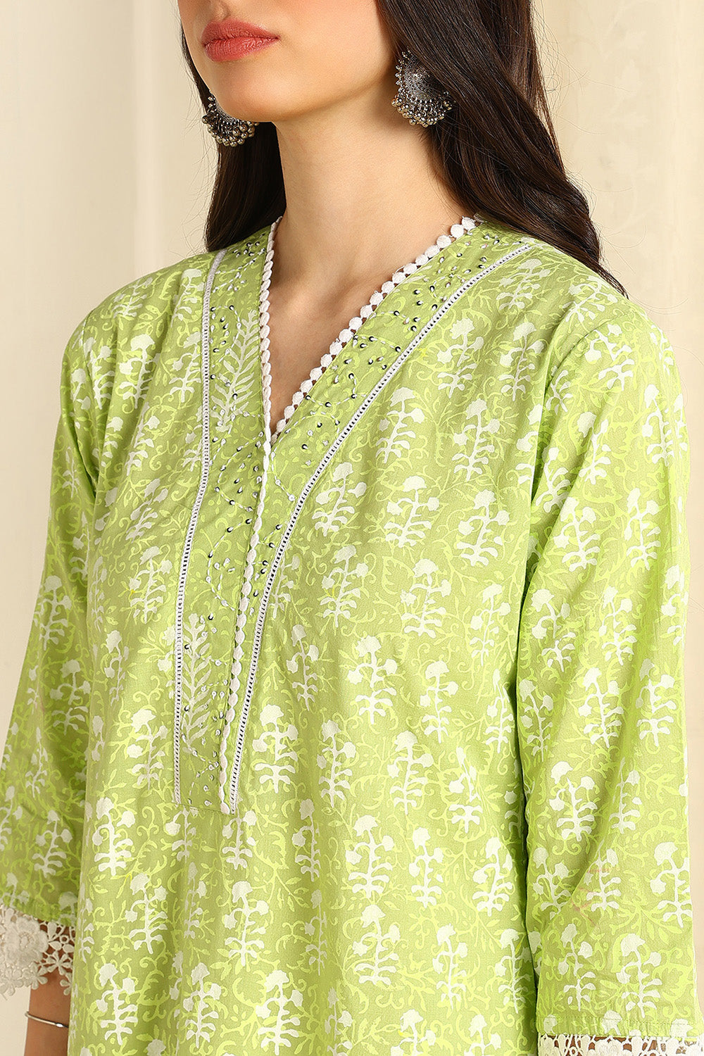 Florescent Green Straight Kurta