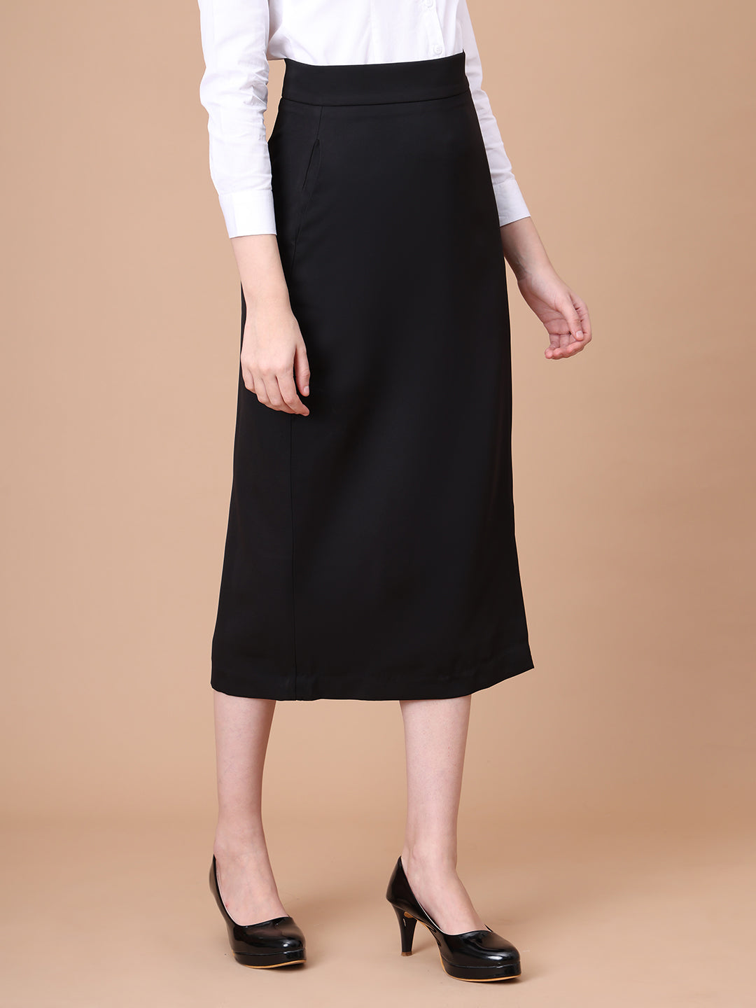 Exude Unstoppable Grace Midi Skirt With Front Slit