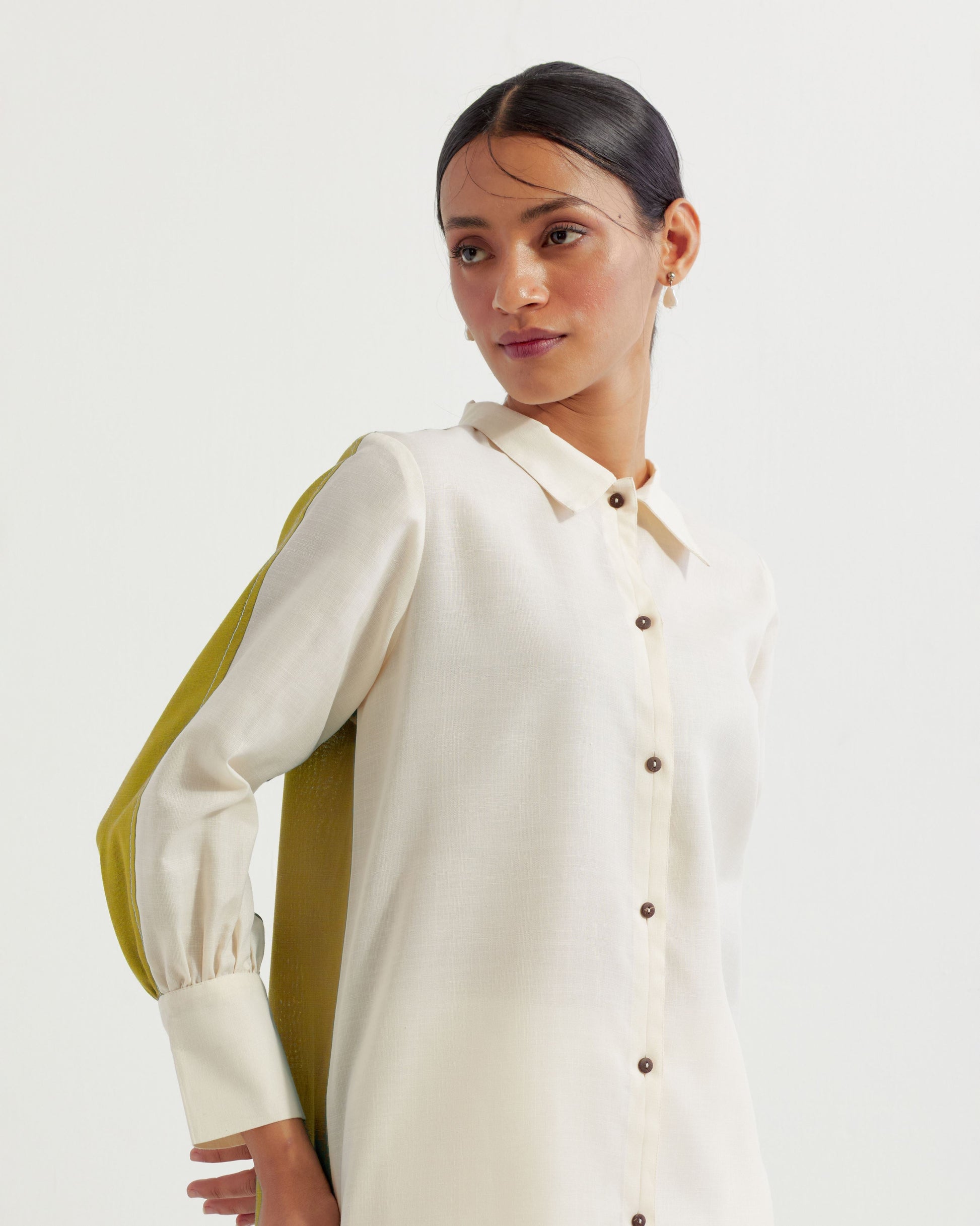 White/Lime Green Caroline Co-ord Set (Set of 2)- IC