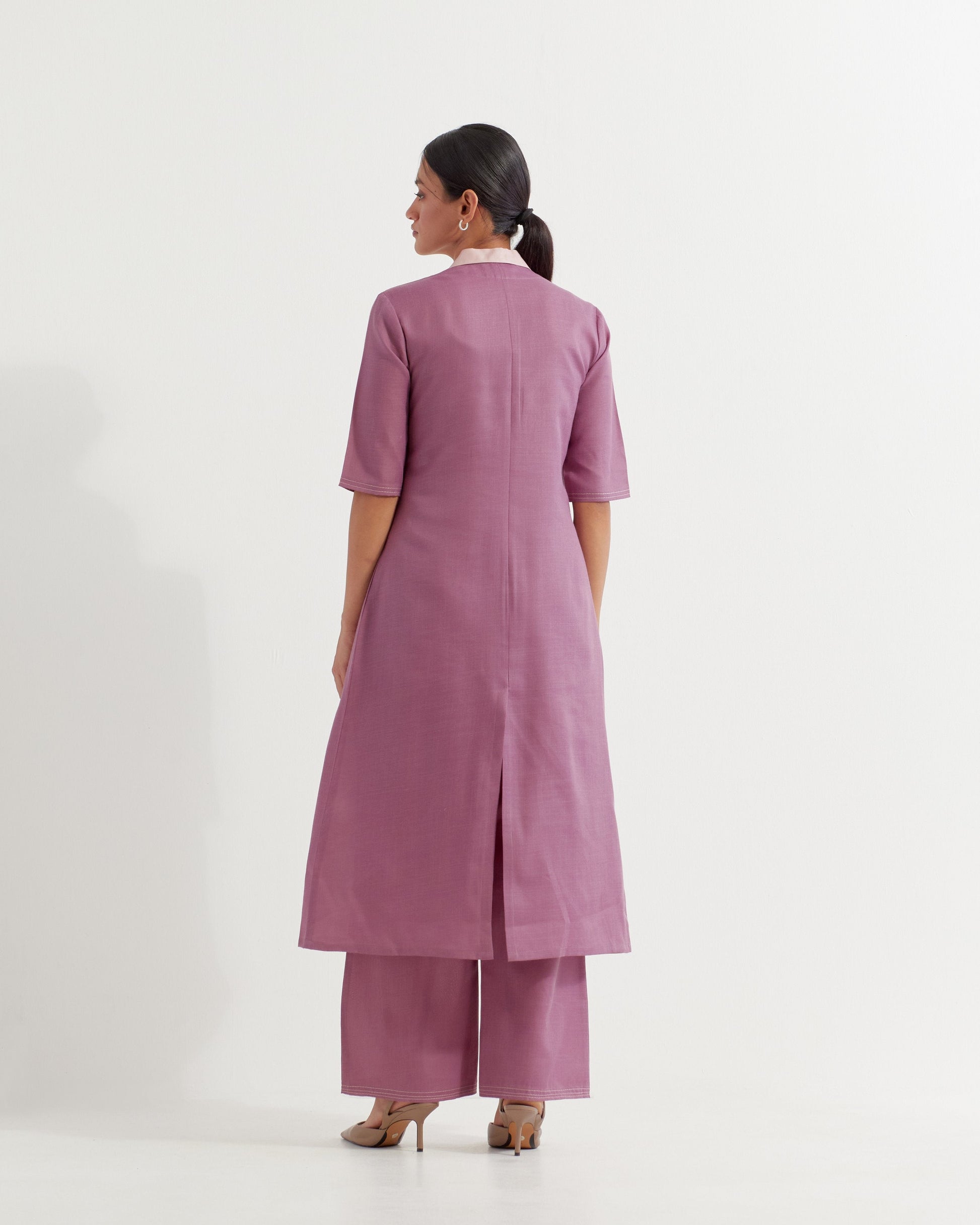 Mauve Collared Co-ord Set (Set of 2)- IC