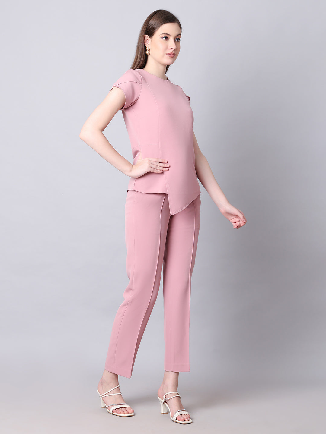 Exude Iconic Asymetrical Top with Straight Fit Trouser Co-ord