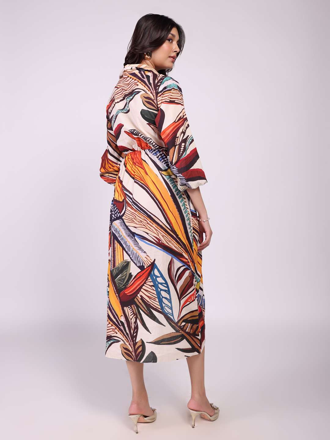 Cinnamon Printed Wrap Dress
