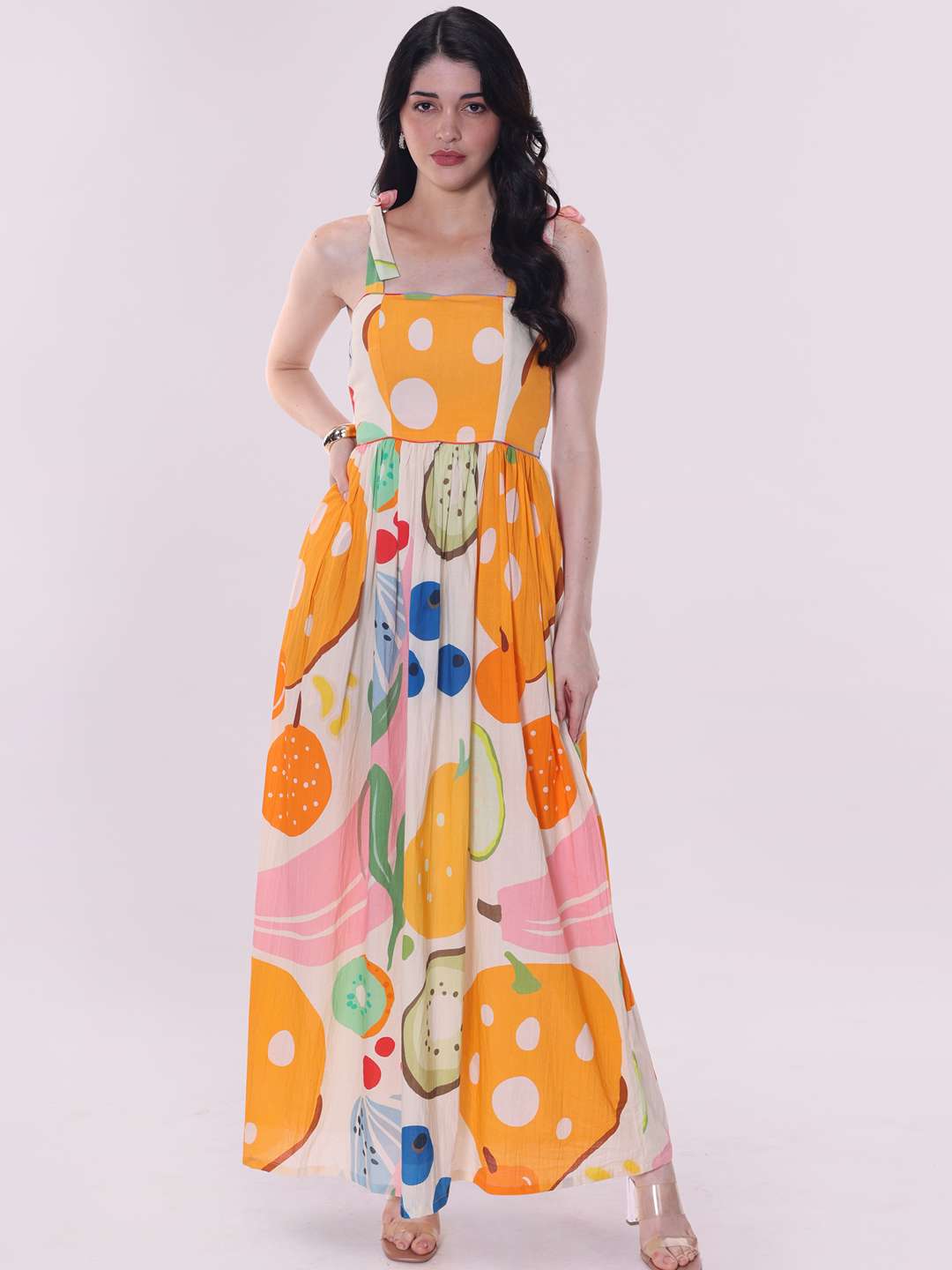 Berry Printed Strappy Dress