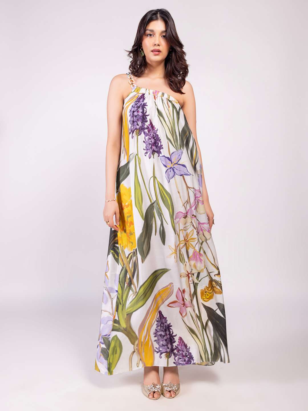 Juniper Printed One Shoulder Maxi Dress