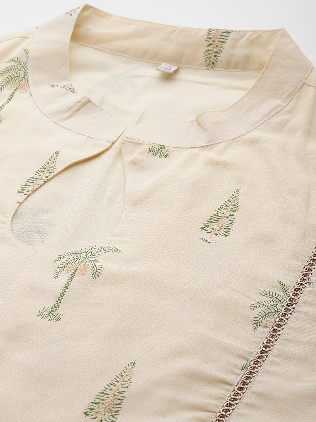 Plus Size Tropical Printed Pure Cotton Midi Ethnic Dress
