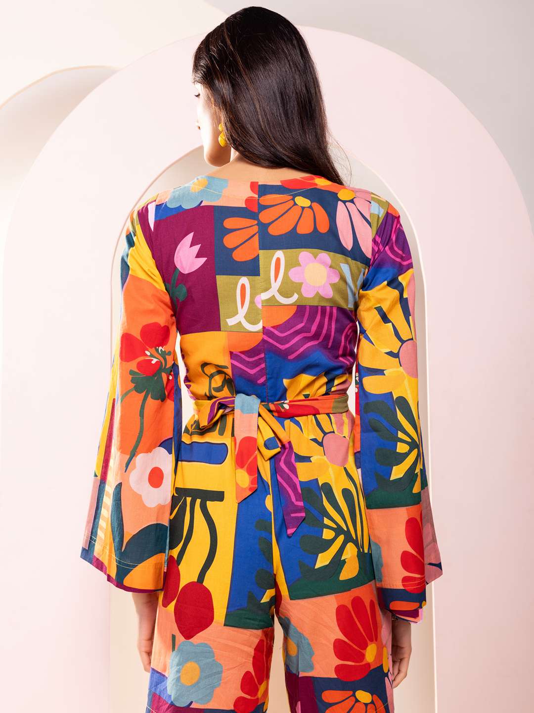Retro Printed Mini Jumpsuit