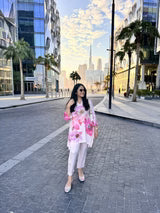 SEHER PINK FLORAL PRINTED SUIT- II