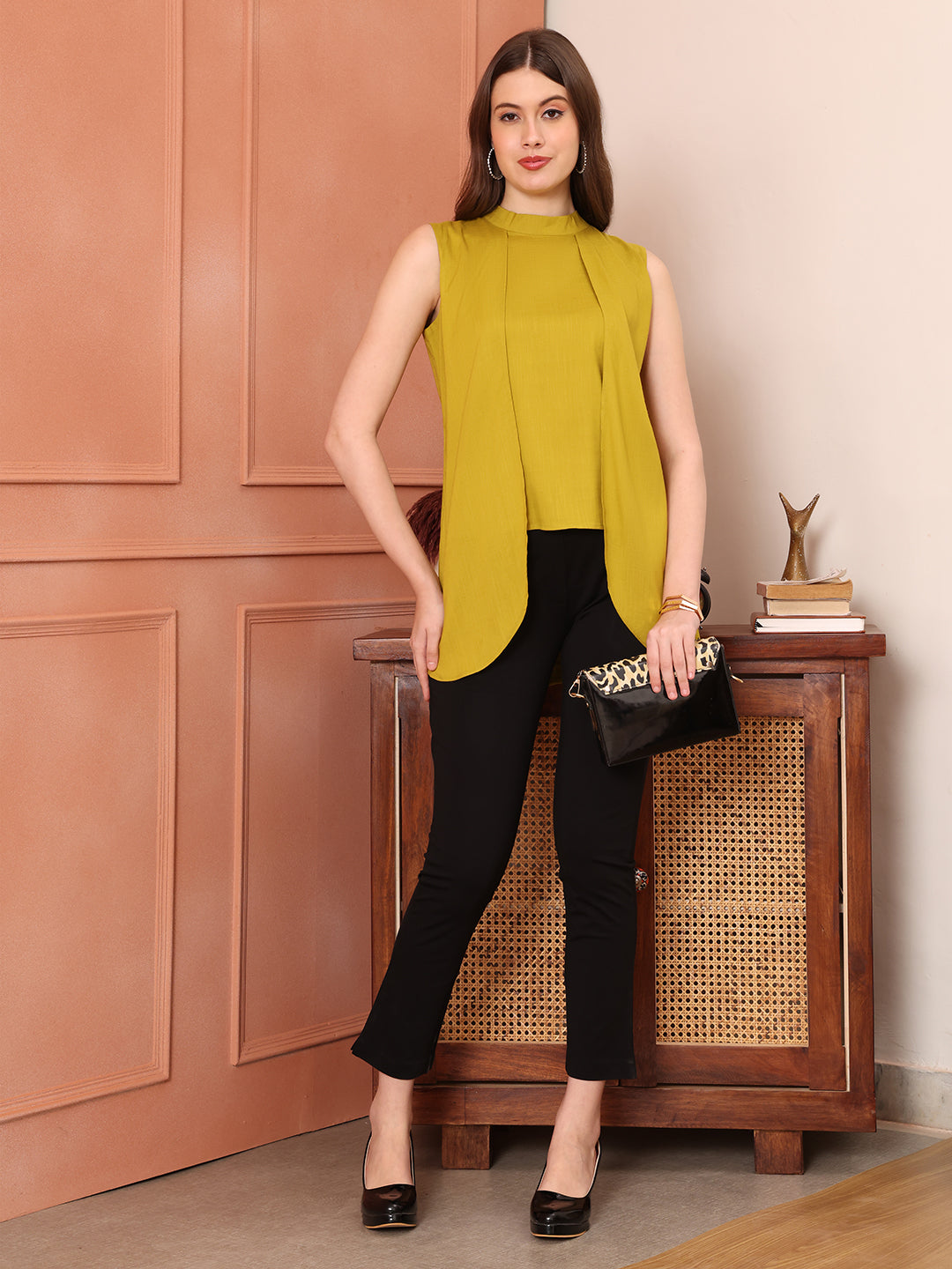 Exude Striking Silhouettes High Neck Layered Top