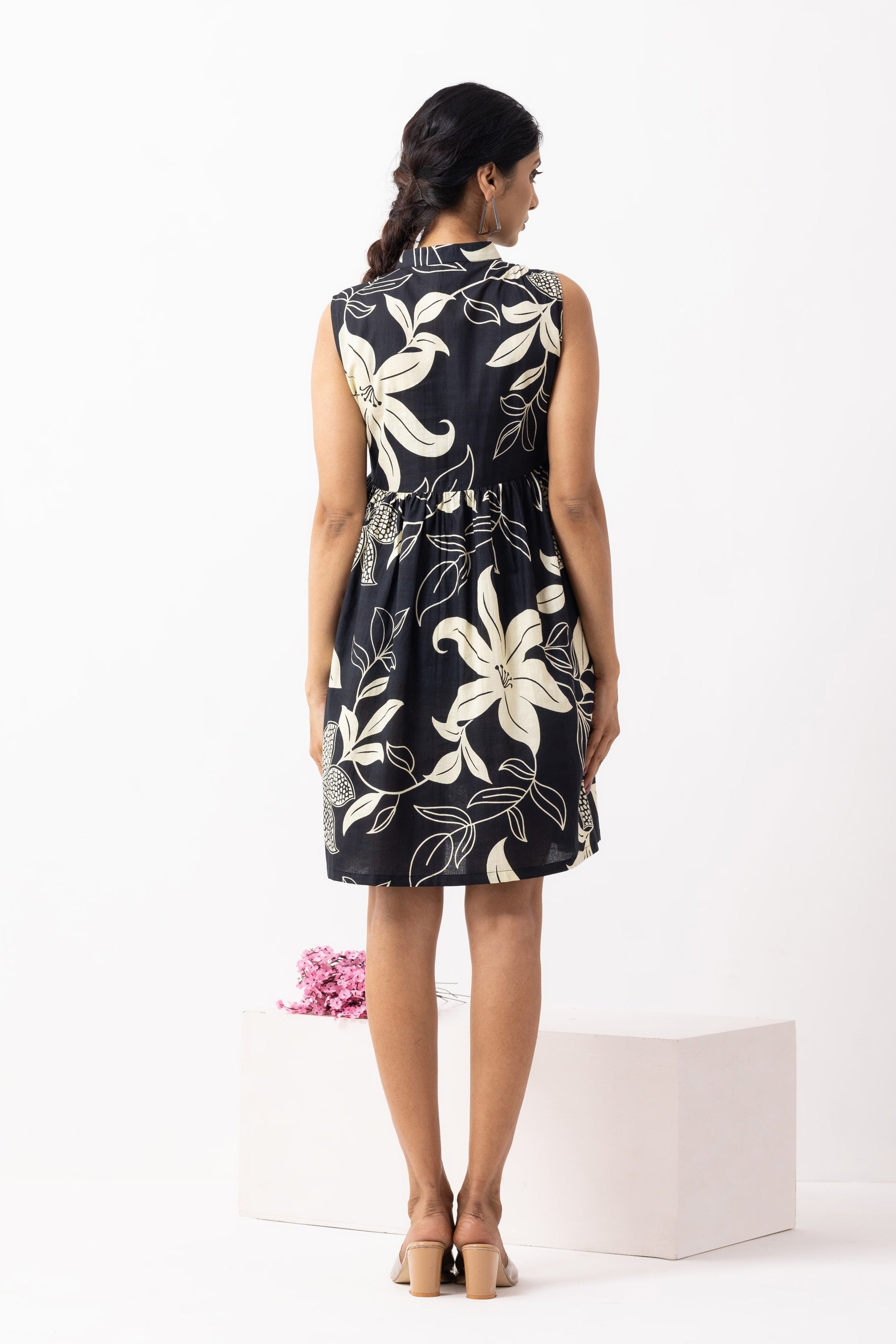 Black Block Printed Amore Dress- IC