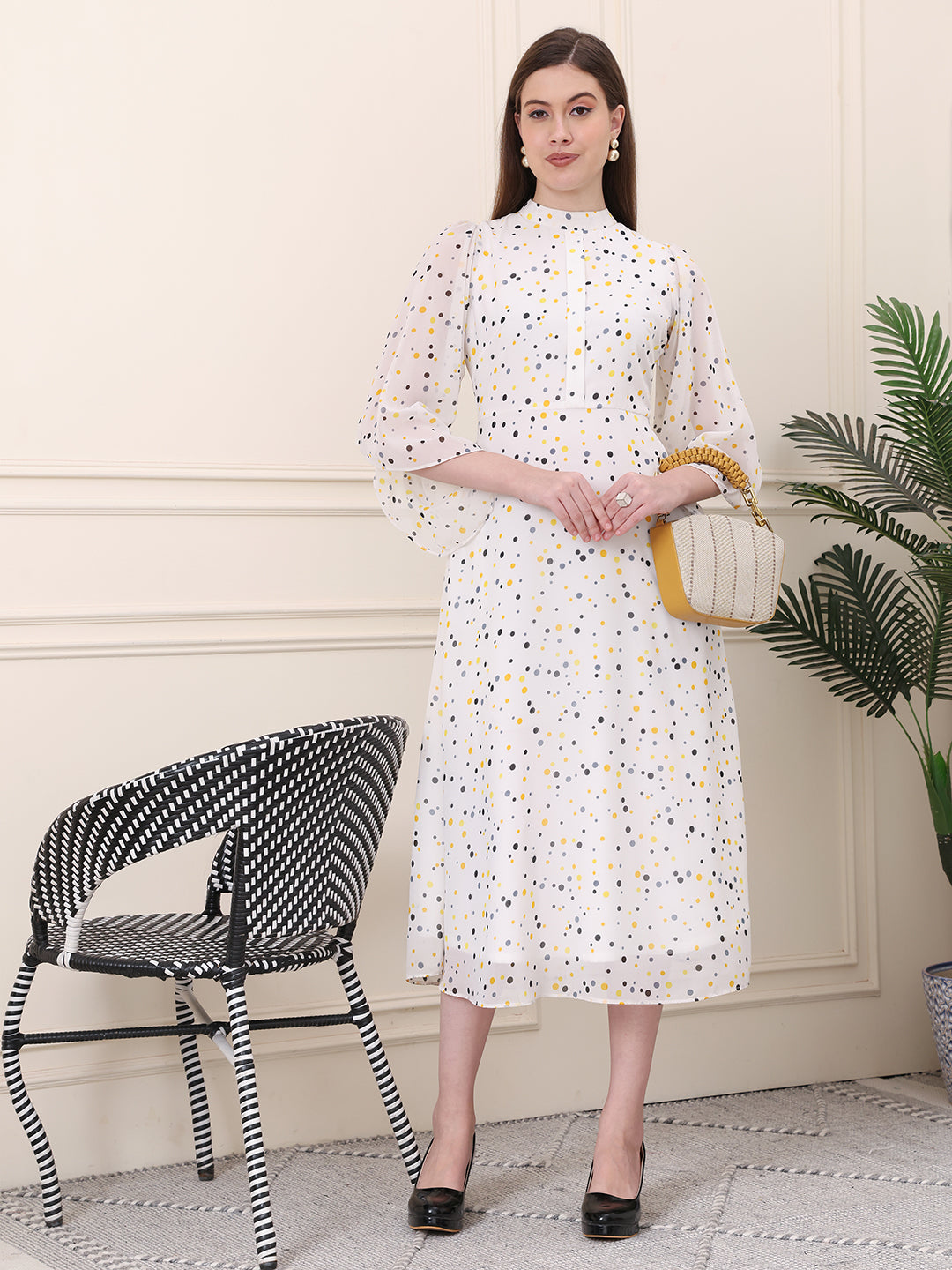 Exude Sun-soaked Polka Dot Dress