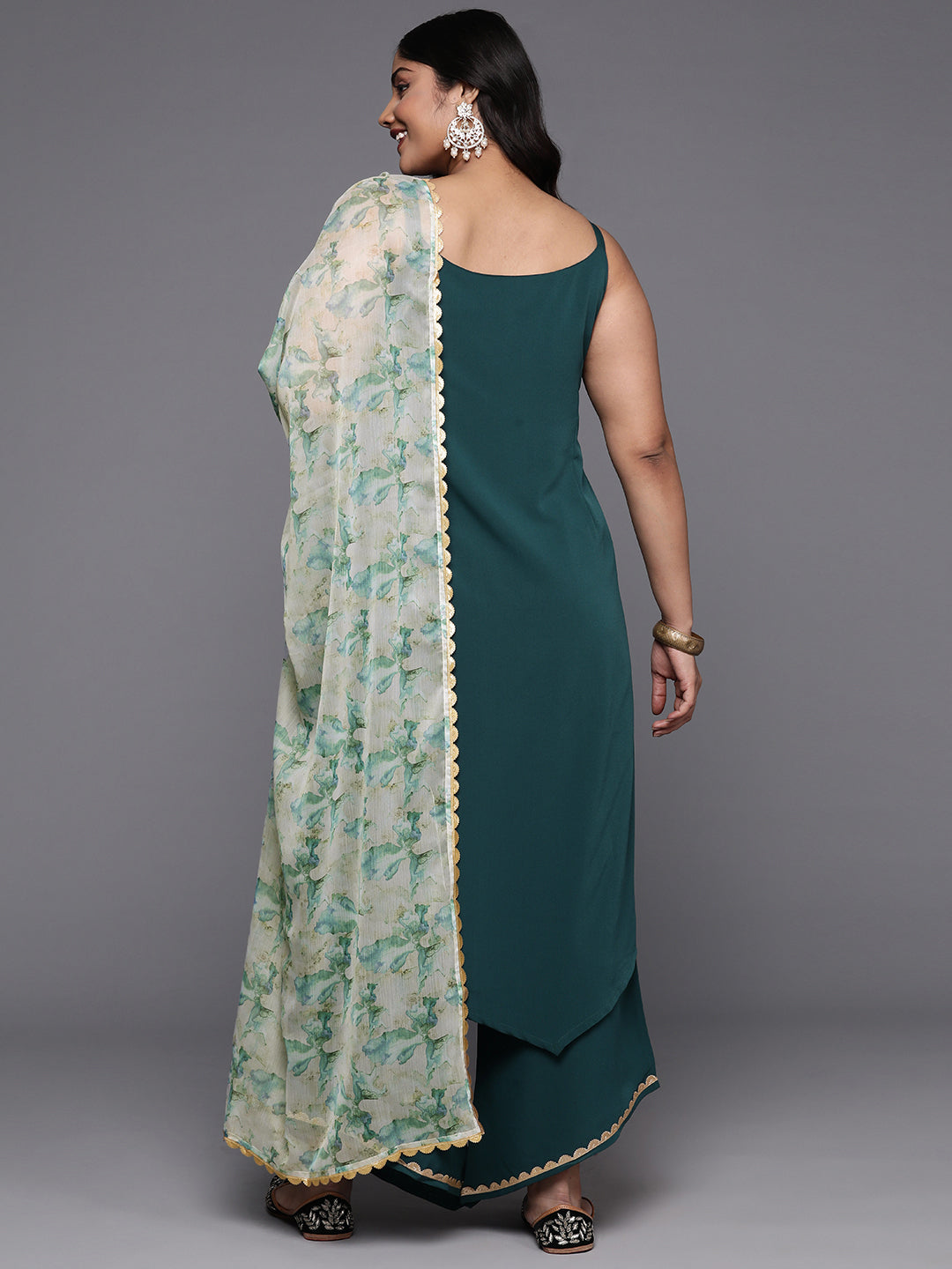 Plus Size Gotta Patti Kurta with Palazzos & Dupatta