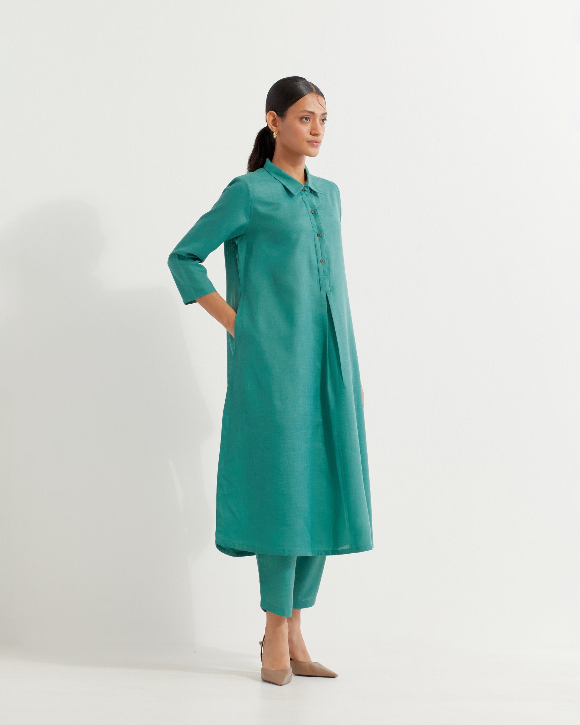 Green Victoria Co-ord Set (Set of 2)- IC