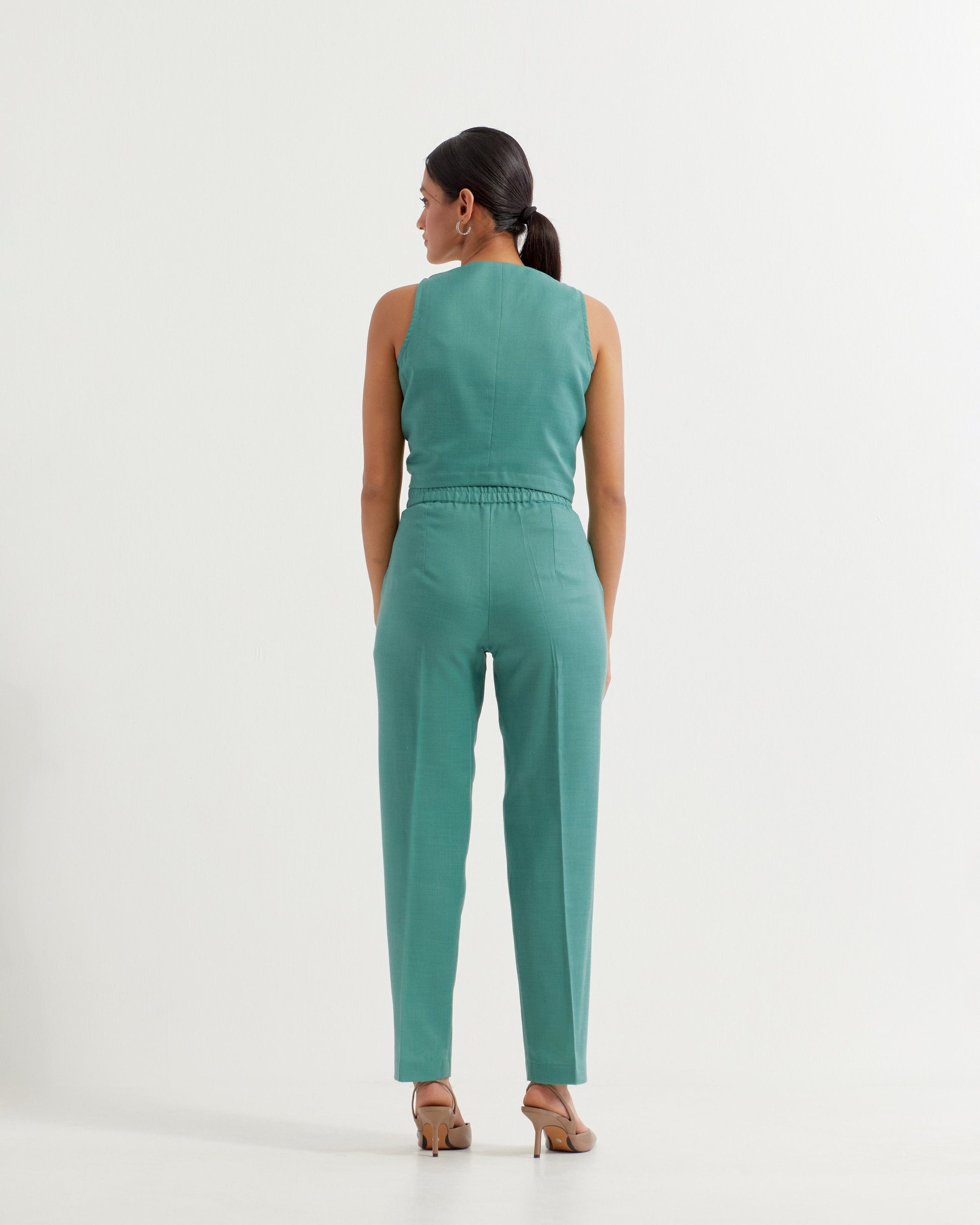 Green Anne Co-ord Set (Set of 2)- IC