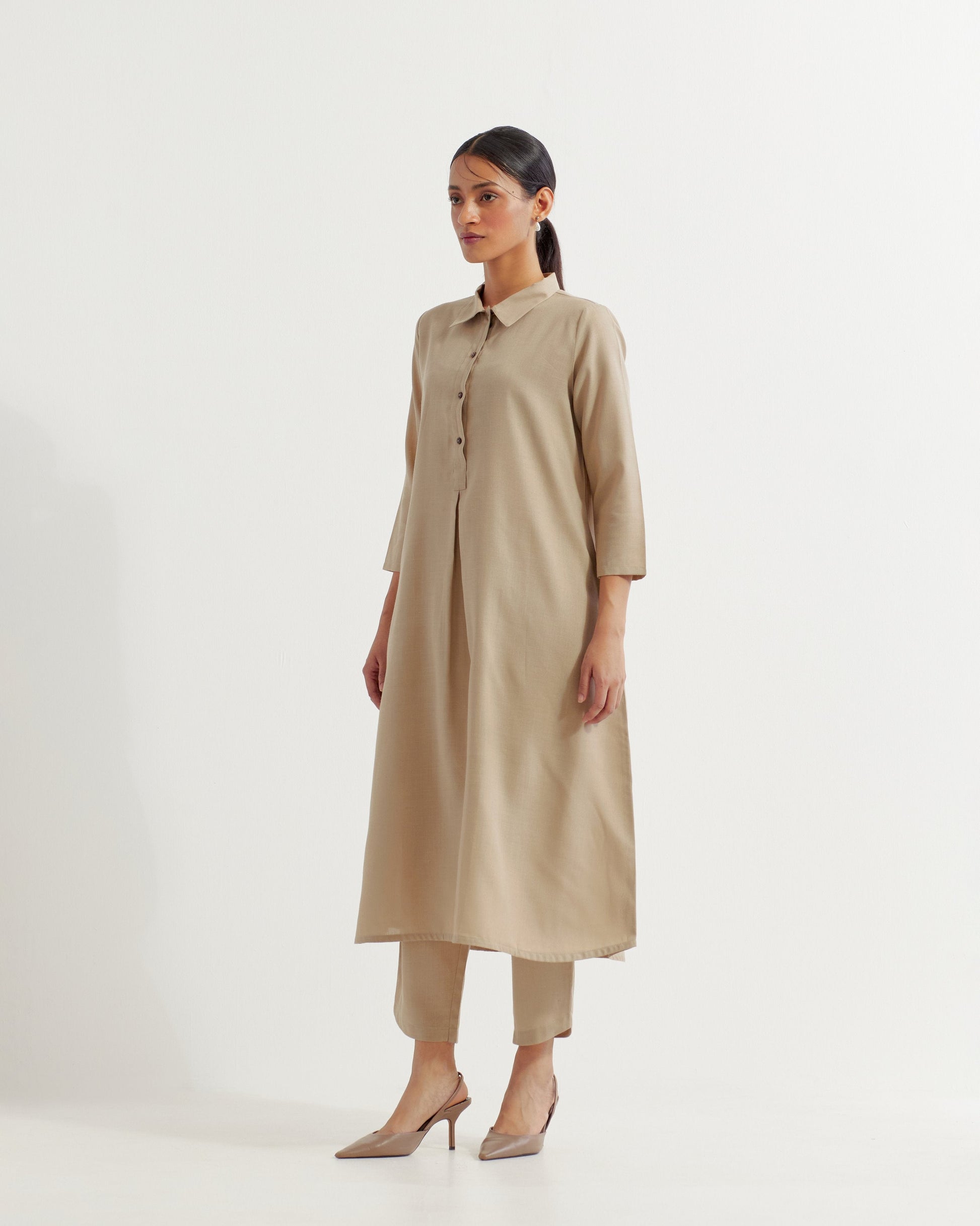 Beige Victoria Co-ord Set (Set of 2)- IC