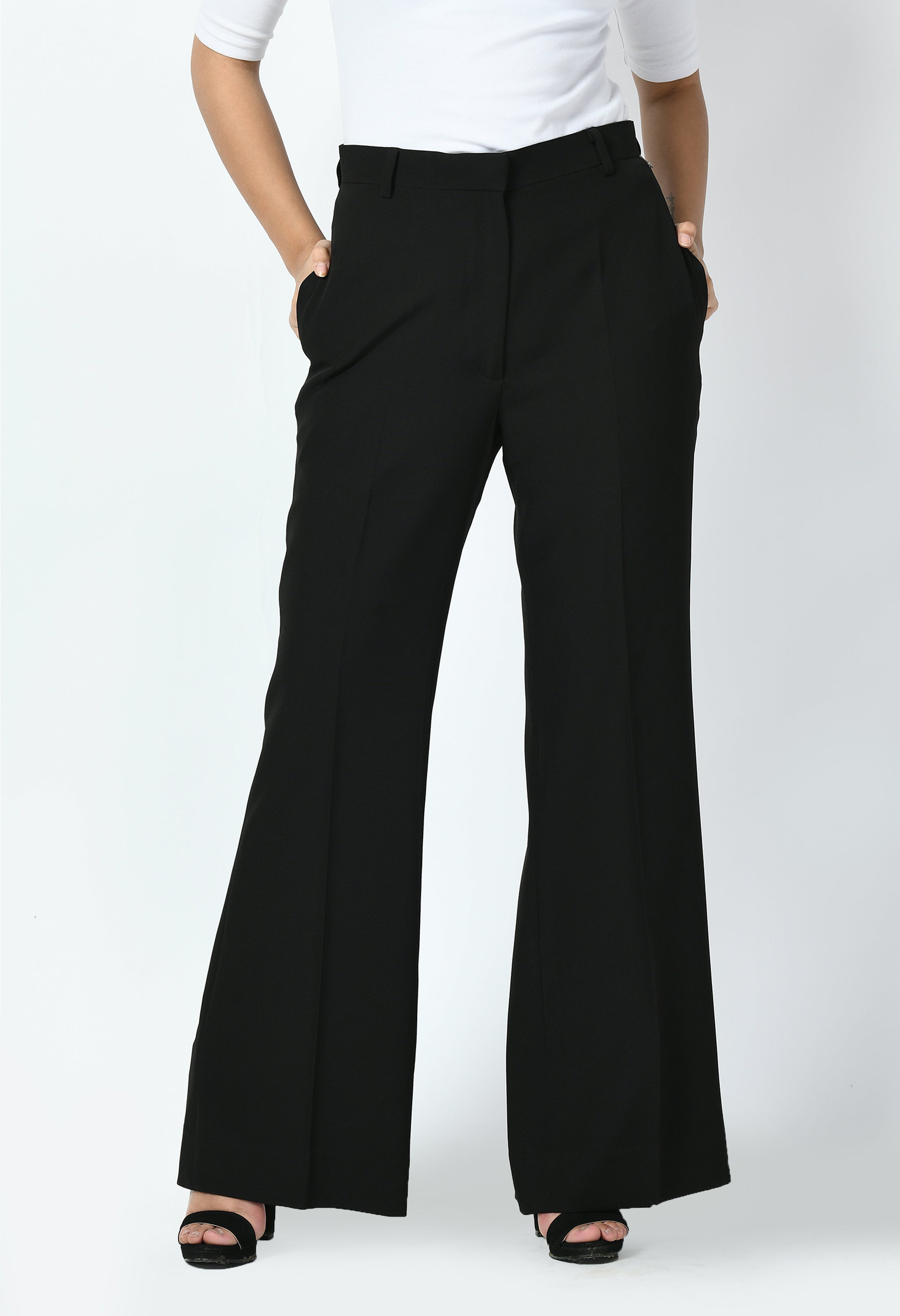 Exude Eminence Solid Bootcut Trousers