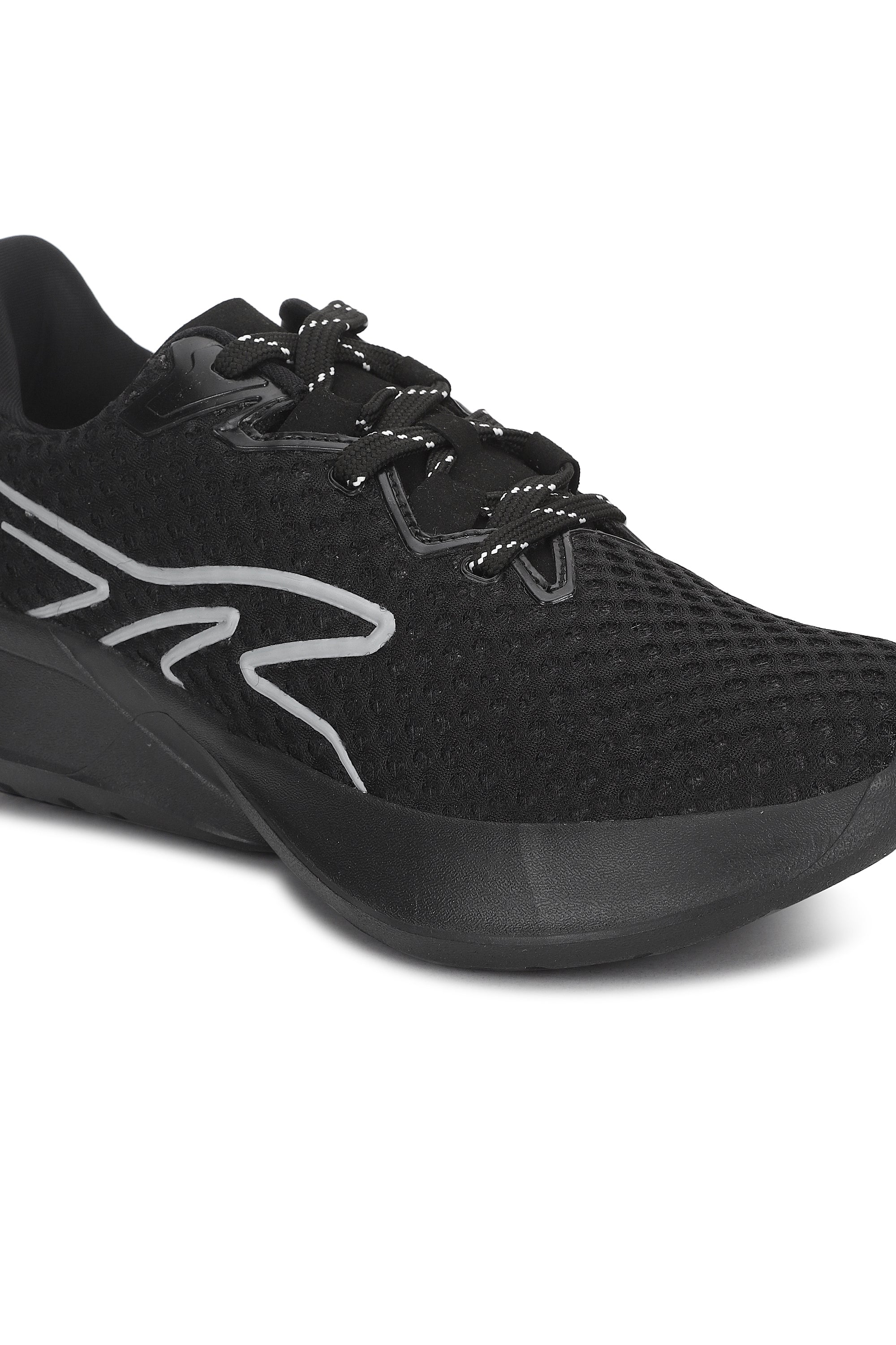 Turbo Collection Ergonomic Design Responsive Cushioning Toe Heel Spring Running Shoes For Men (Black)