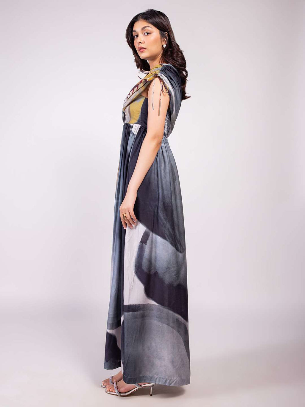 Wildflower Printed One Shoulder Maxi Dress