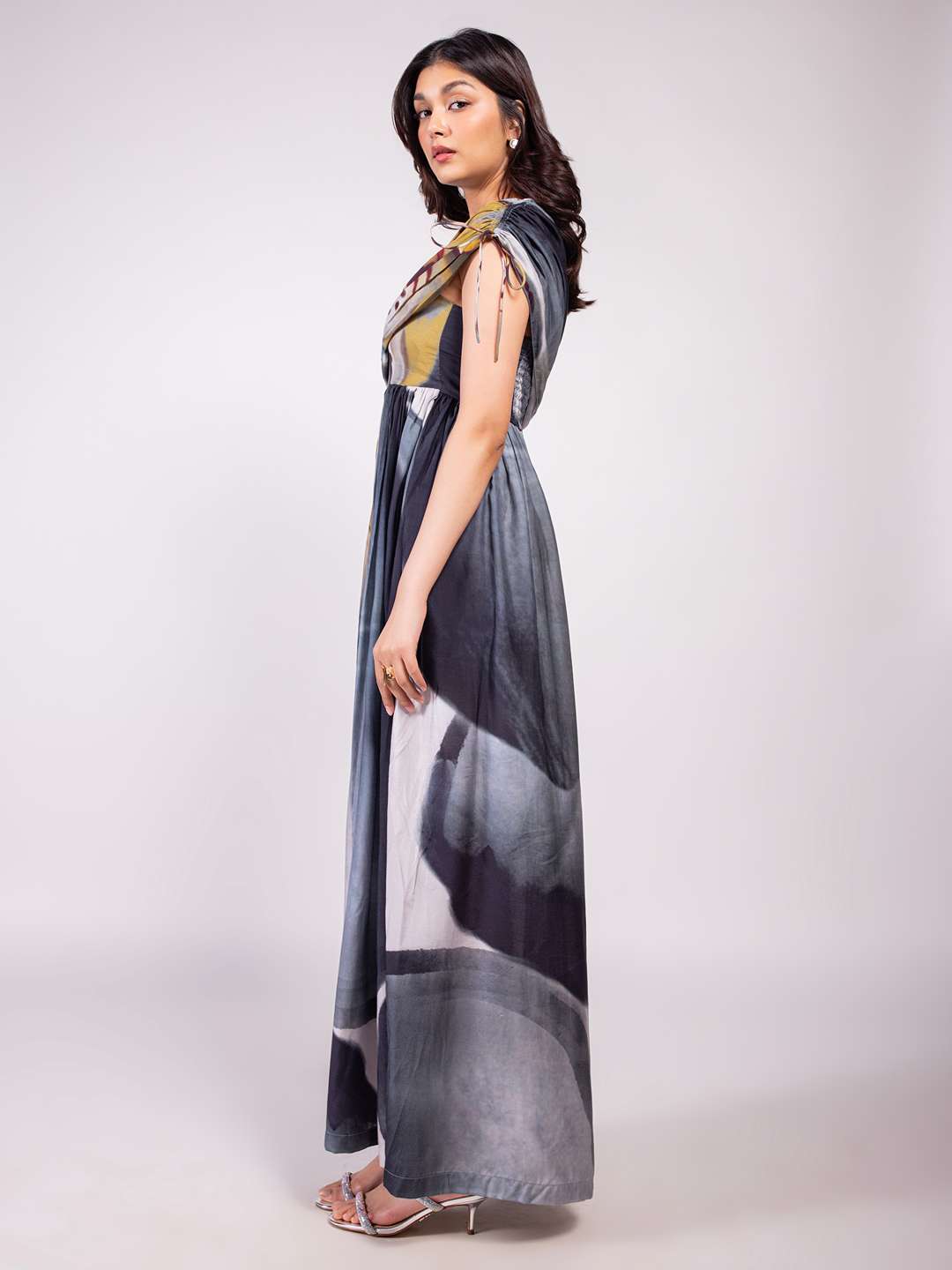 Wildflower Printed One Shoulder Maxi Dress