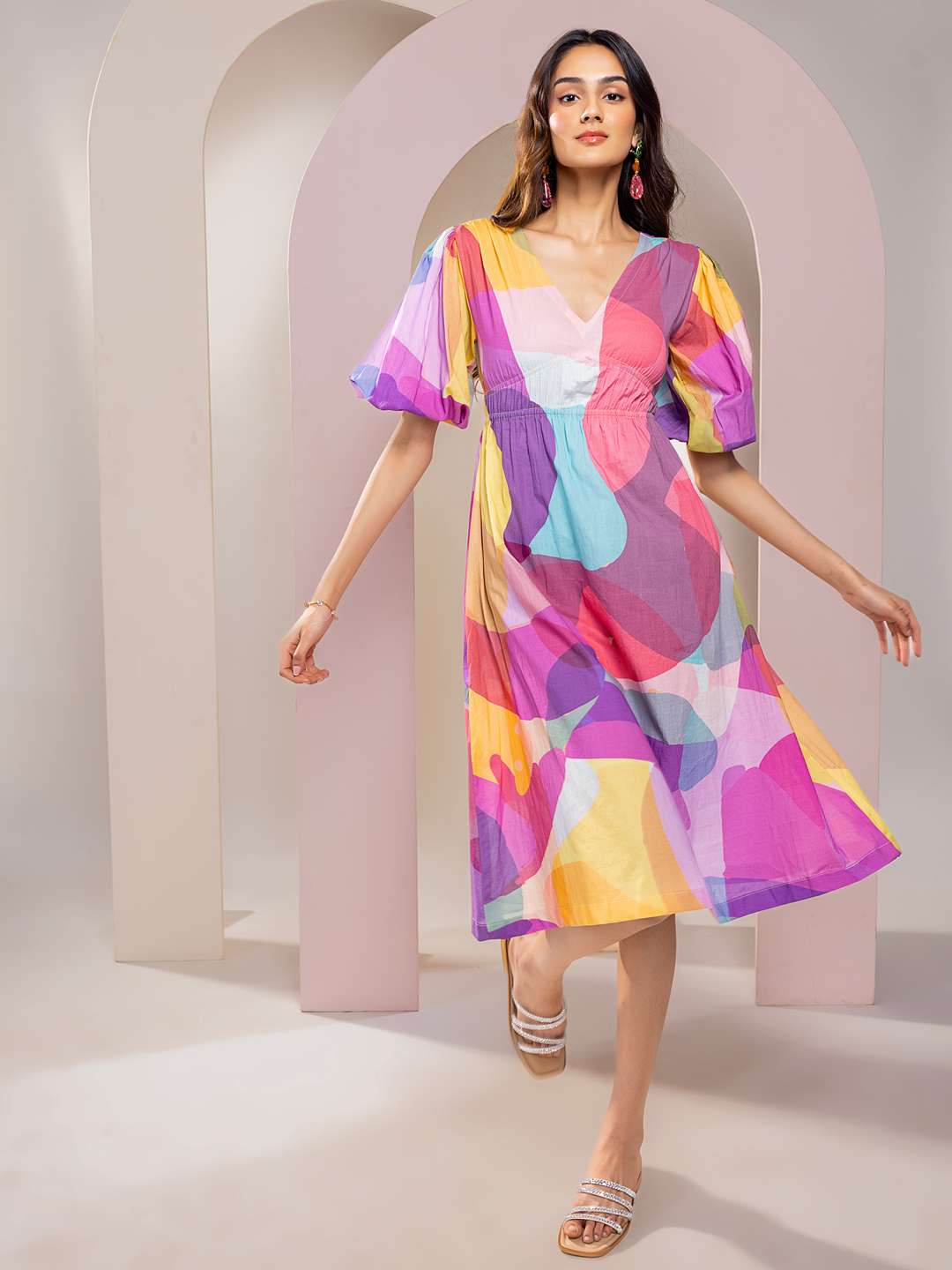 Sway Printed V-neck Dress