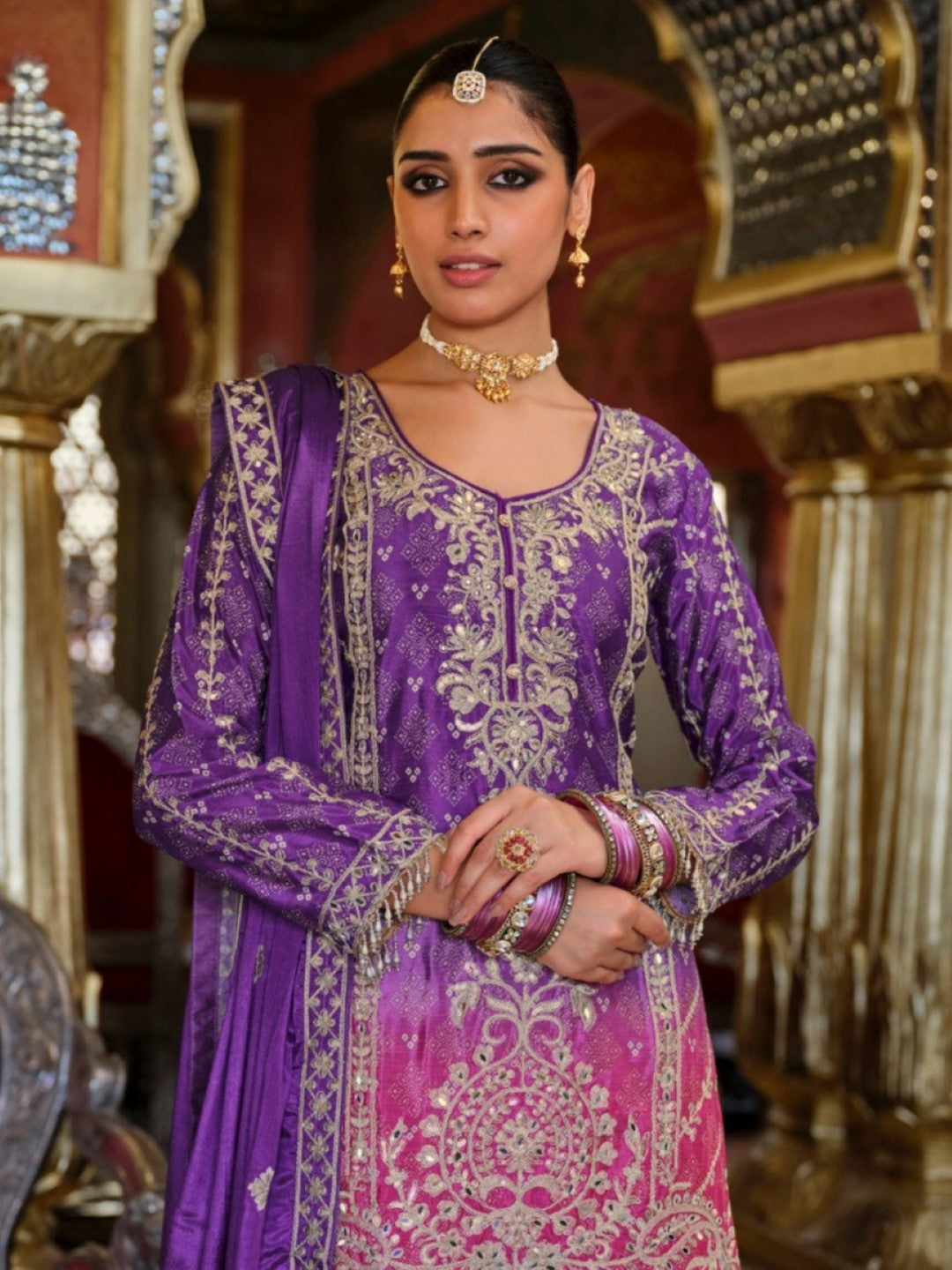 Ragini orchid full work suit set