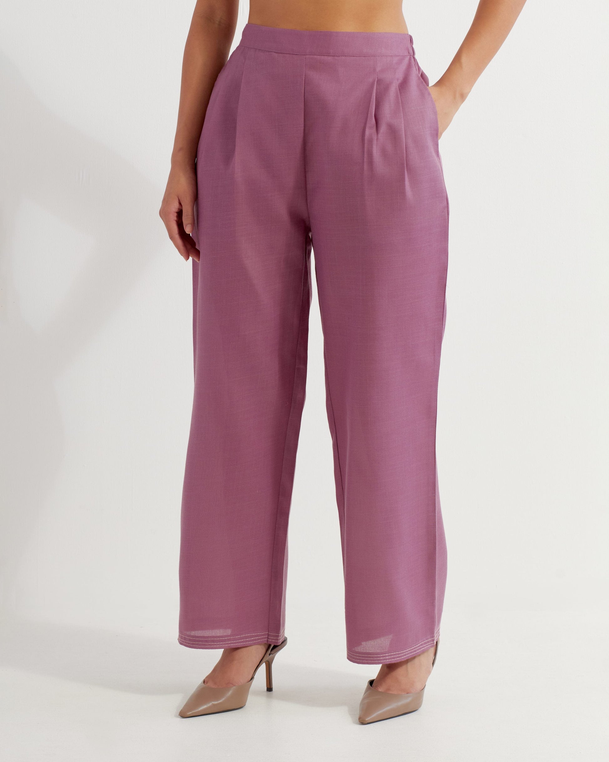 Mauve Collared Co-ord Set (Set of 2)- IC