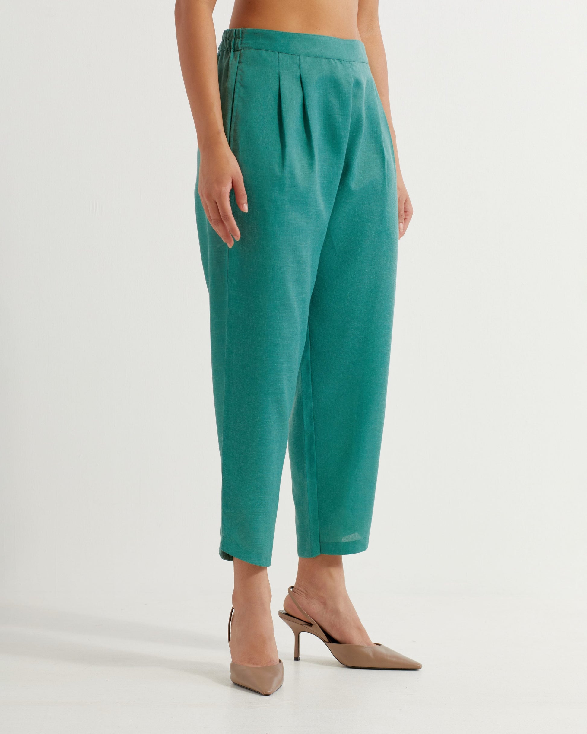 Green Victoria Co-ord Set (Set of 2)- IC