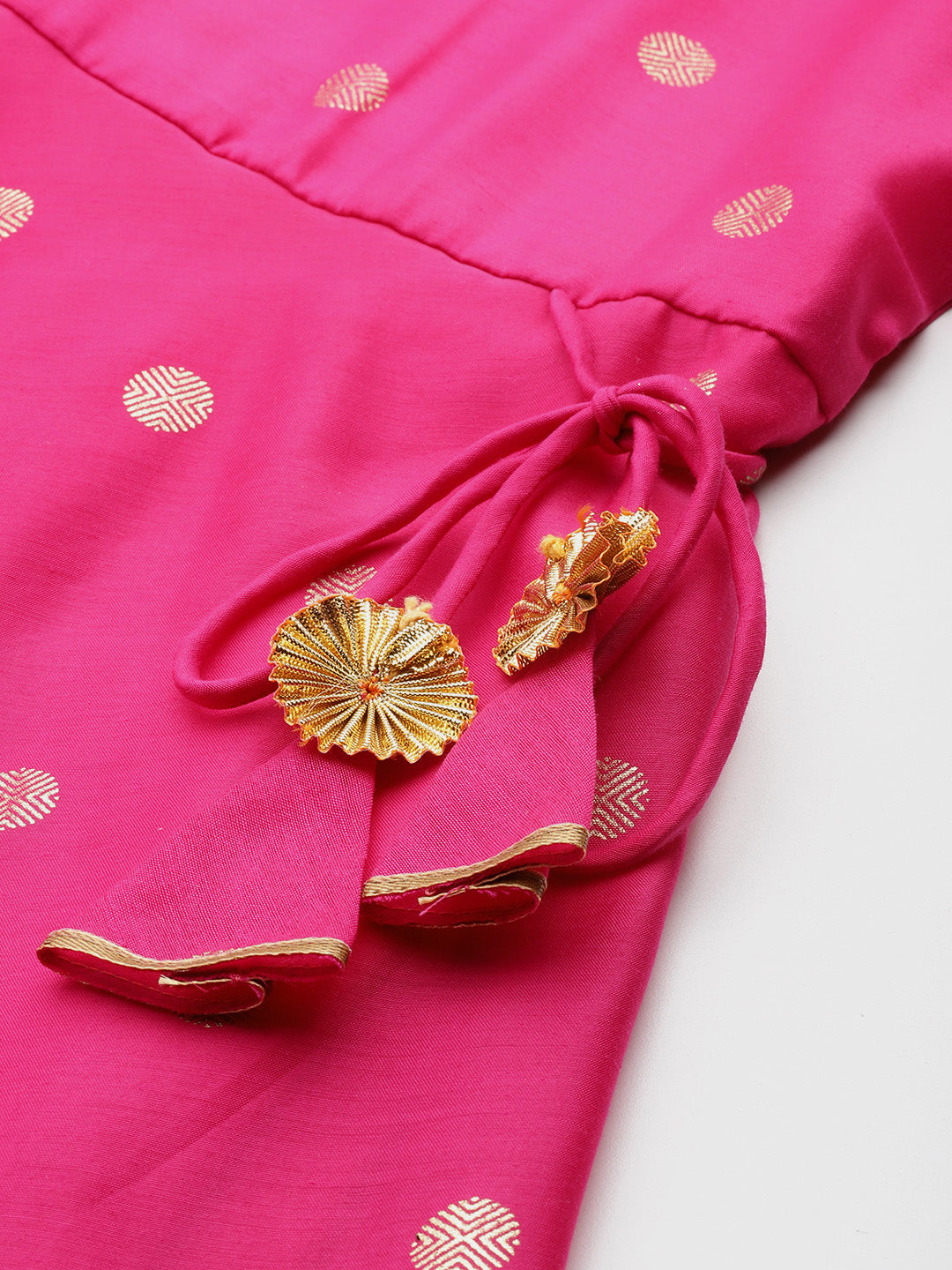 Women Foil Printed A-Line Midi Ethnic Dress