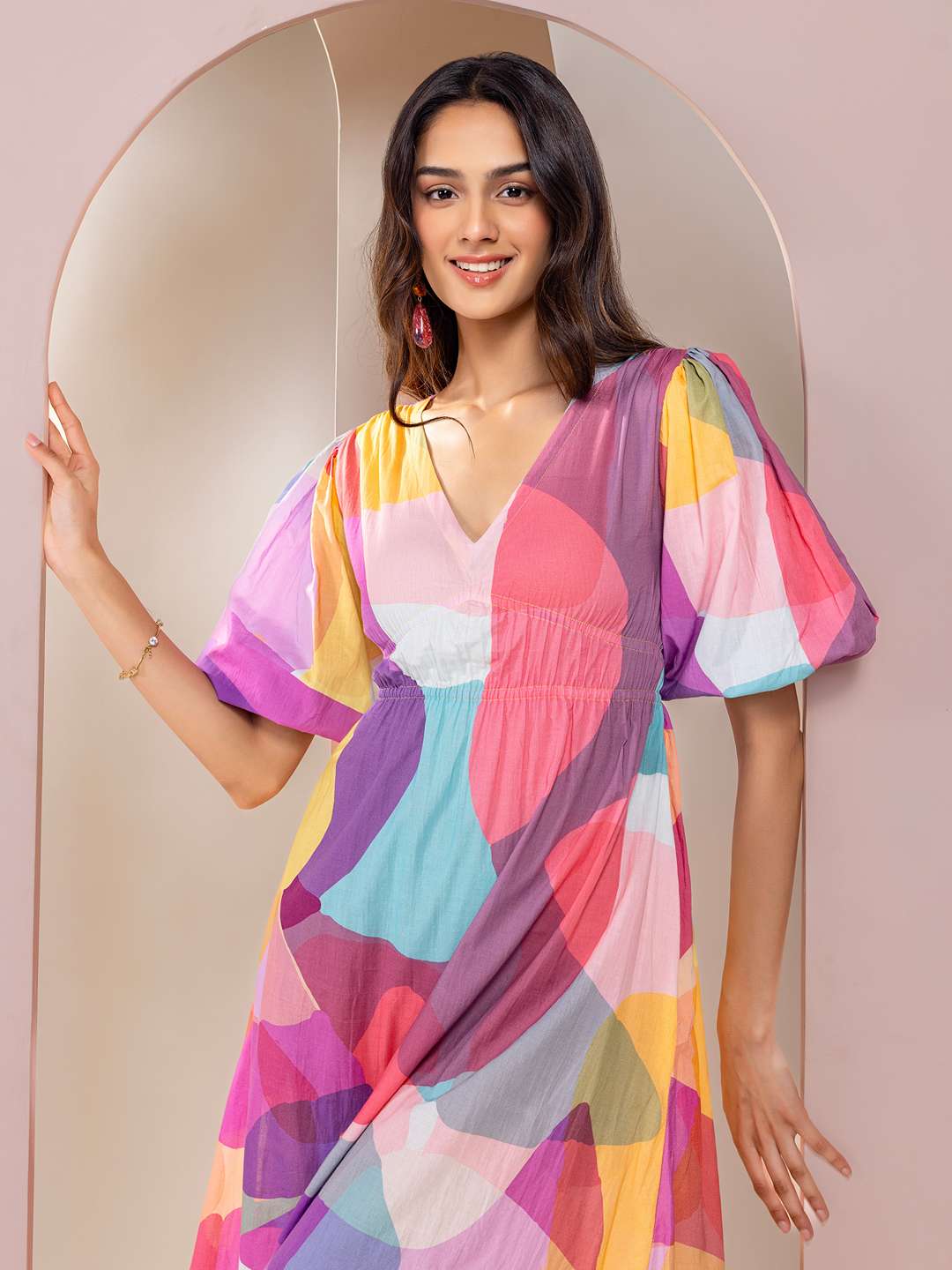 Sway Printed V-neck Dress