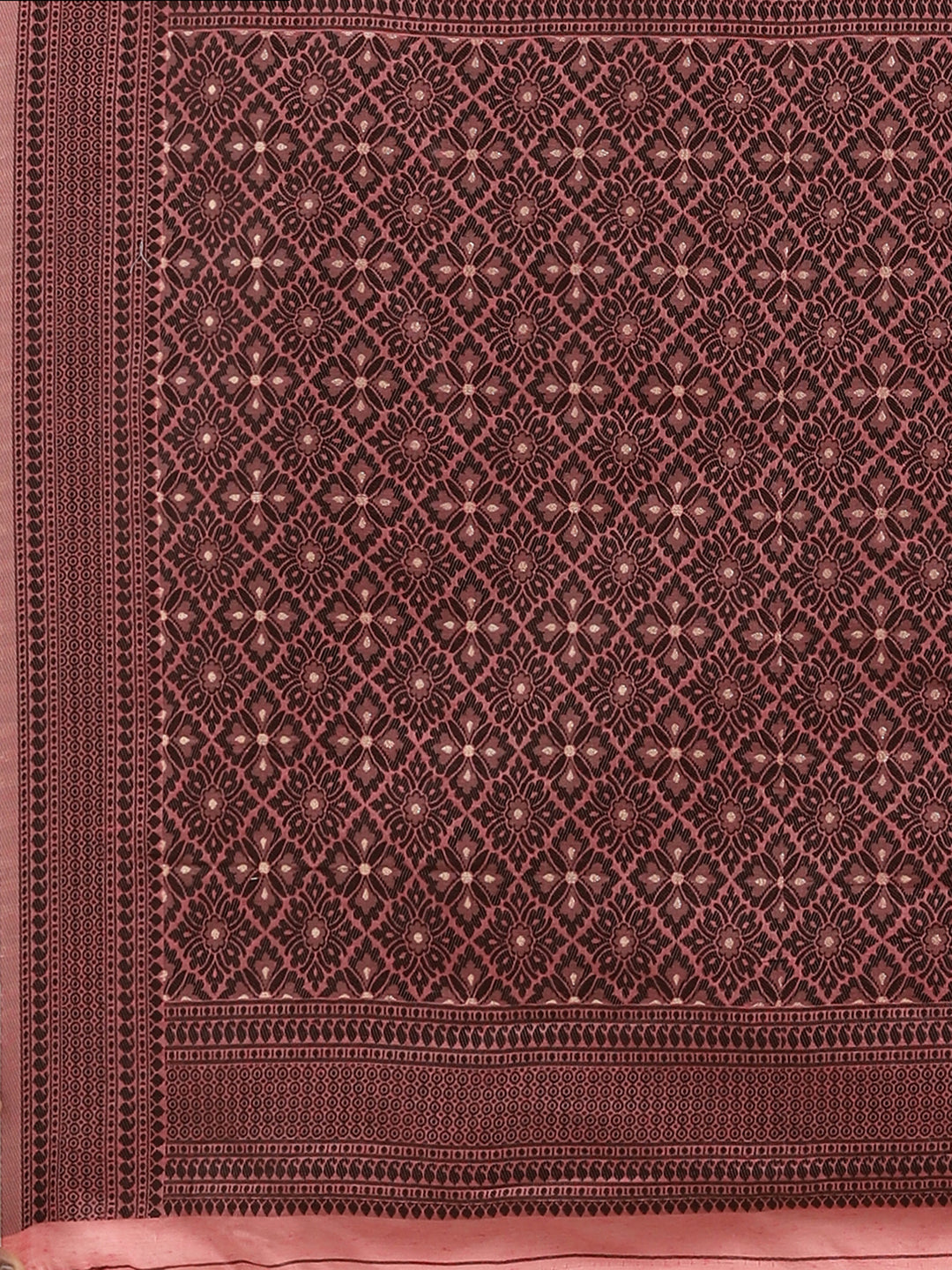 Silk Blend Pink WovenDesign DesignerSaree With Blouse Piece