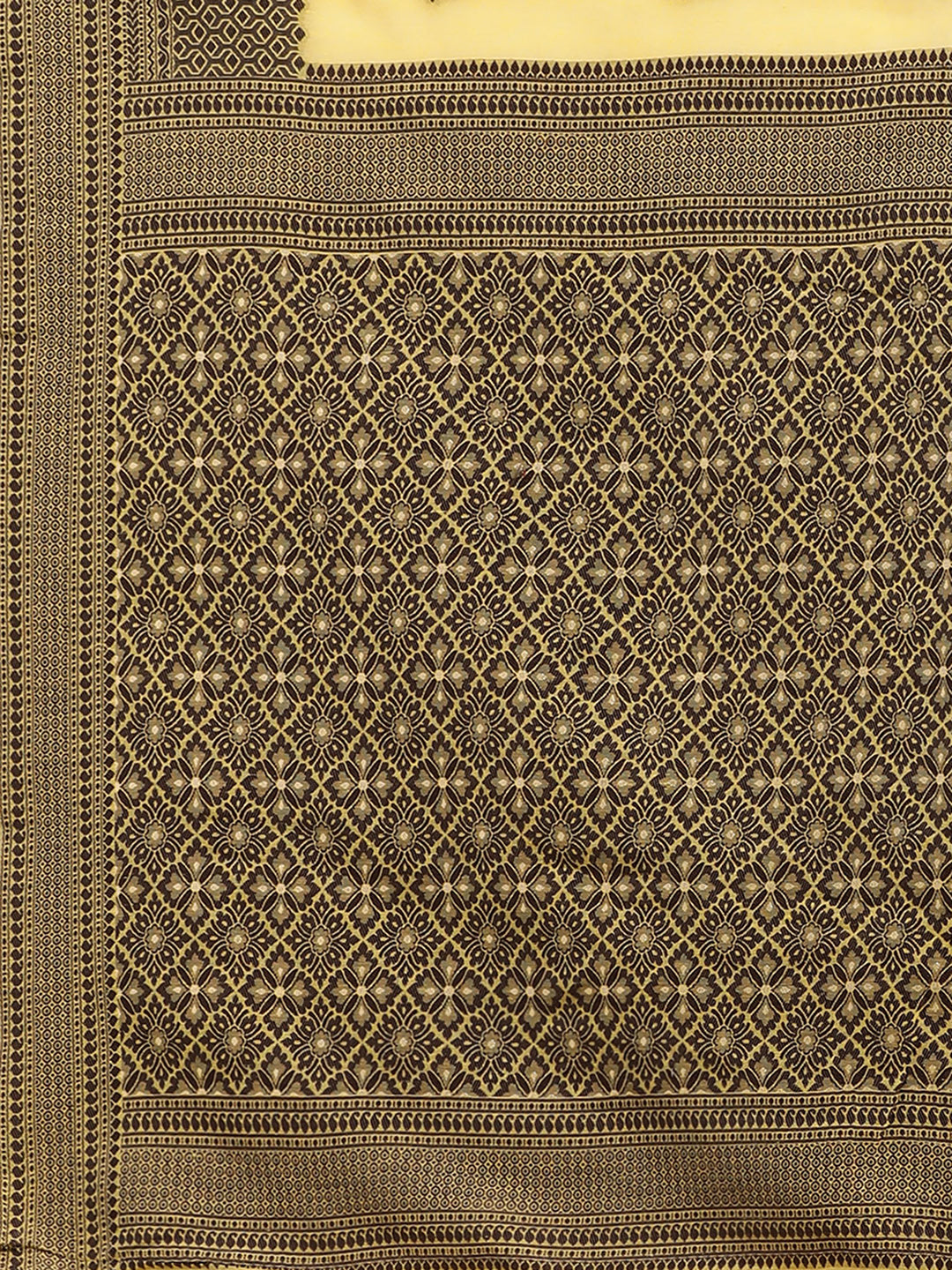 Silk Blend Yellow WovenDesign DesignerSaree With Blouse Piece